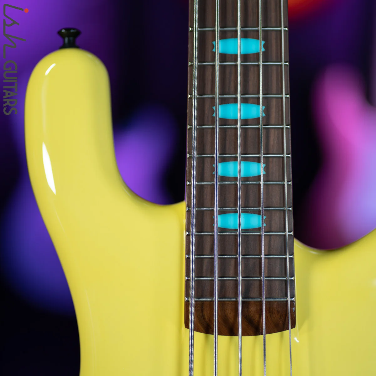 2021 USA Spector NS-5 String Yellow 18V HAZ Bass Guitar - Image 3