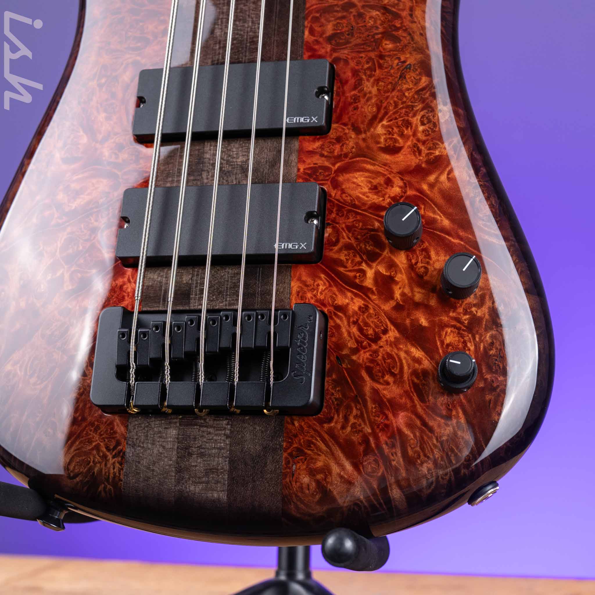 2021 Spector NS-5XL 5-String Bass Maple Burl Ale's Inferno Finish - Image 4