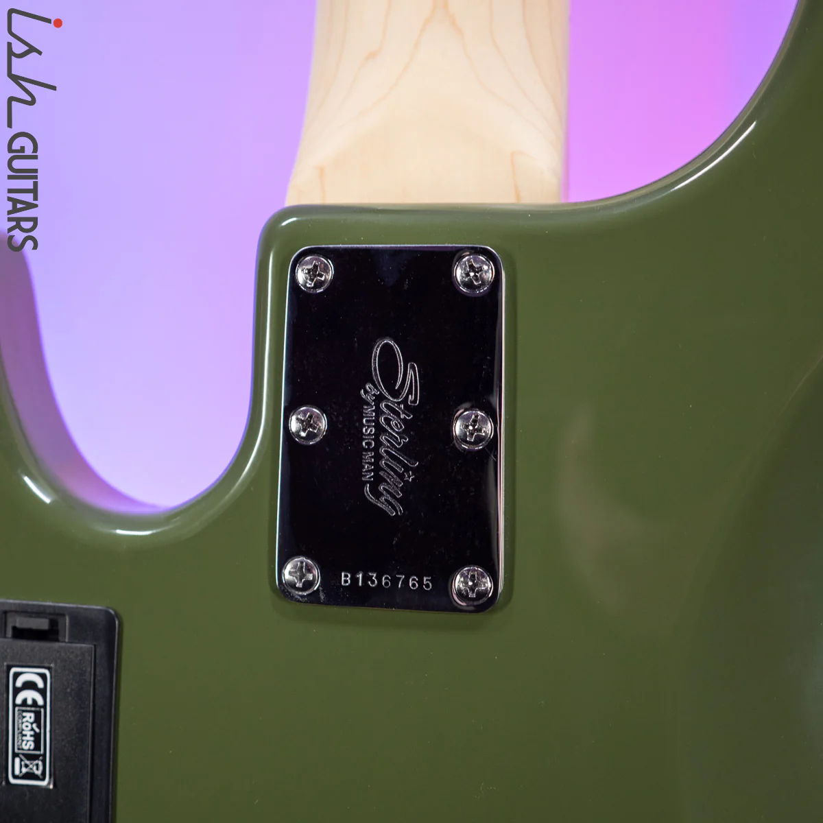 Sterling by Music Man StingRay 5 HH Sub Series Olive Green - Image 10