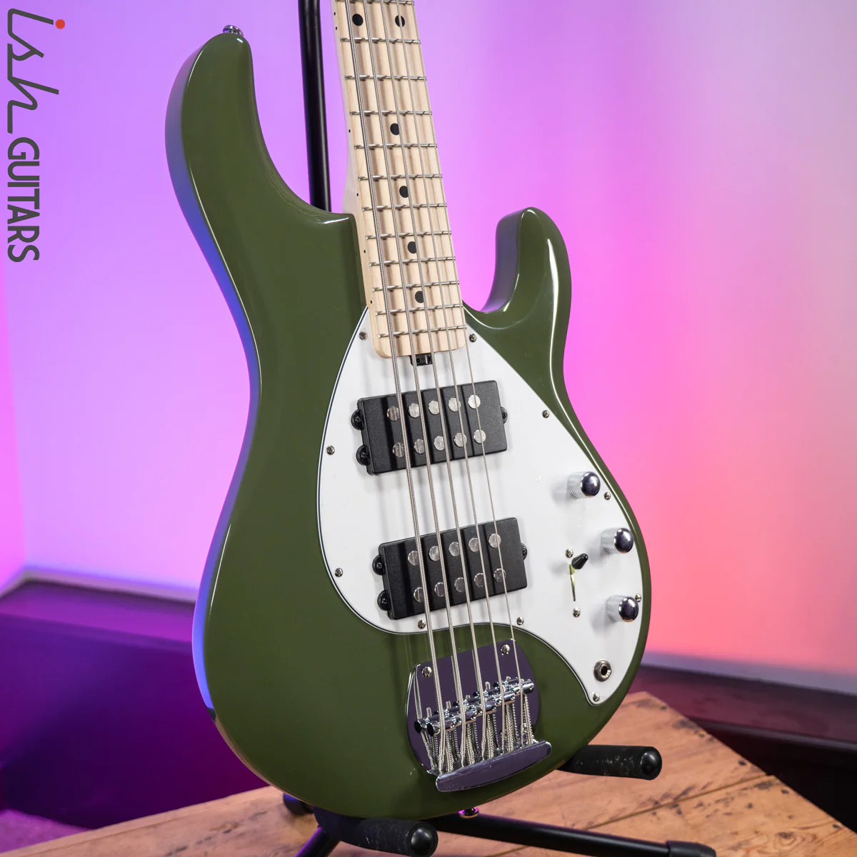Sterling by Music Man StingRay 5 HH Sub Series Olive Green - Image 5