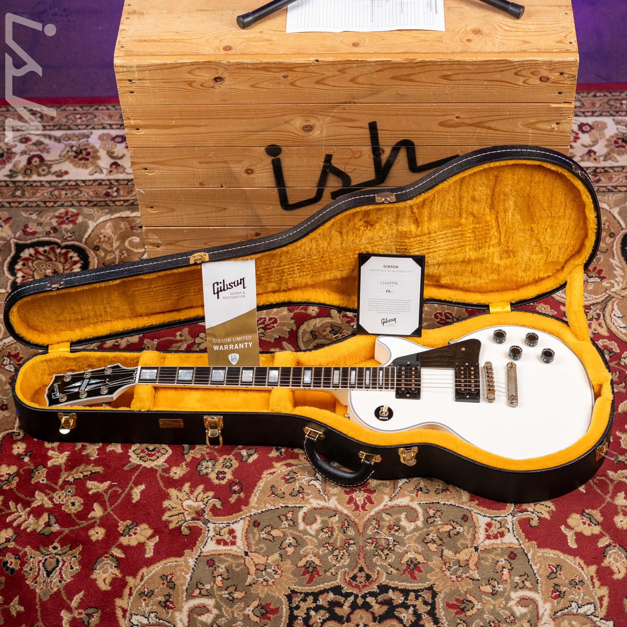 2022 Gibson Les Paul Custom White - Headstock Repair - Image 22