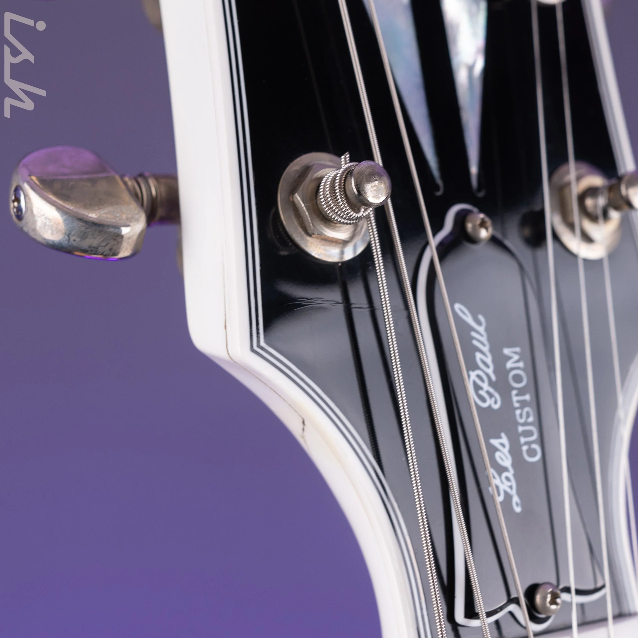 2022 Gibson Les Paul Custom White - Headstock Repair - Image 9