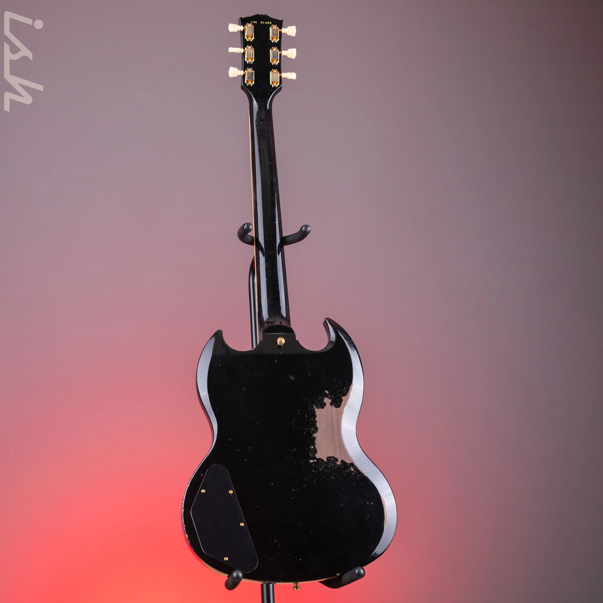 2022 Gibson SG Les Paul Murphy Lab Heavy Relic Black - Image 8