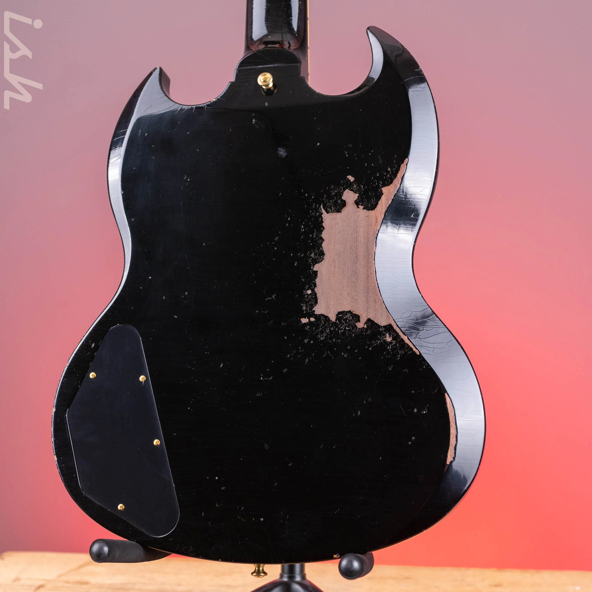2022 Gibson SG Les Paul Murphy Lab Heavy Relic Black - Image 9