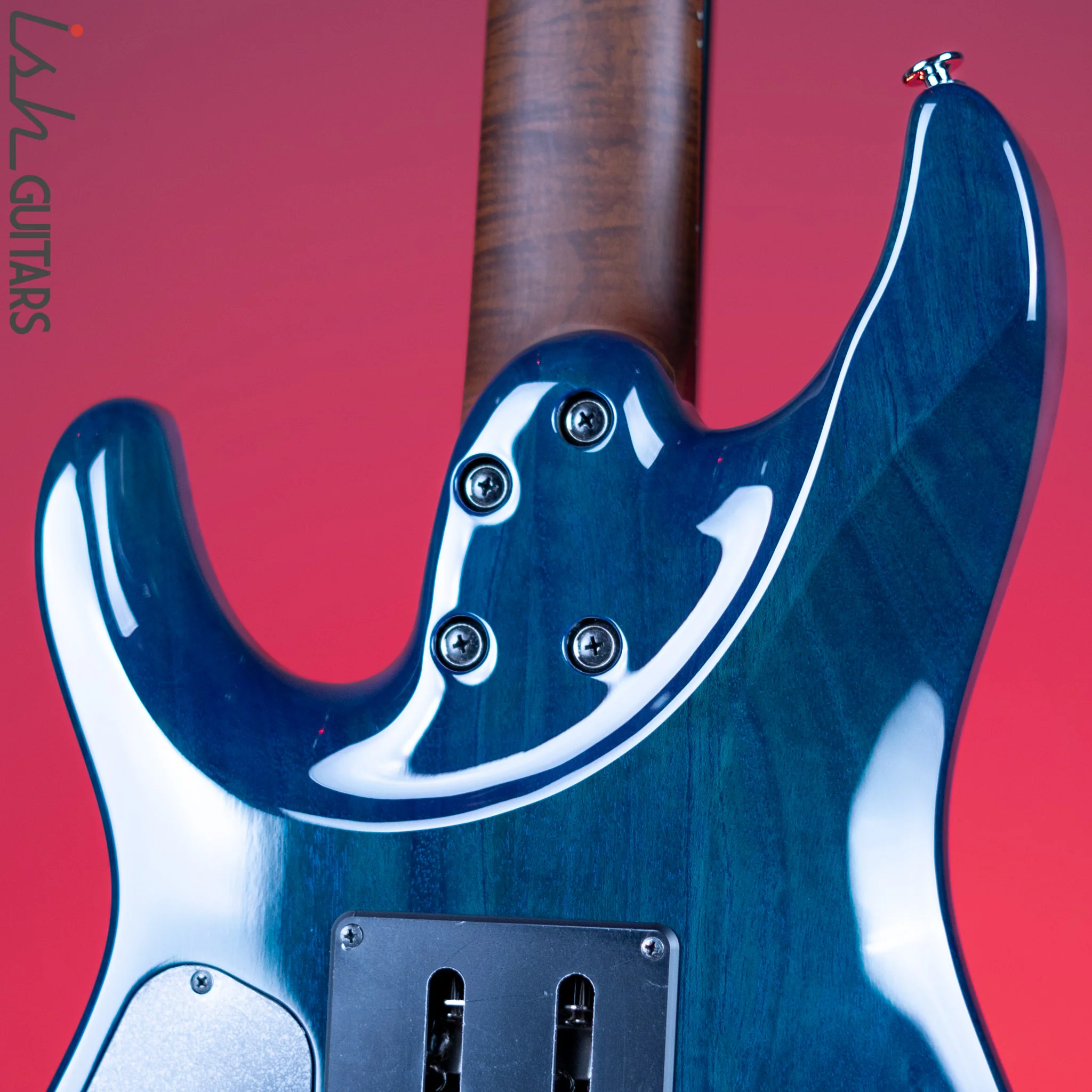 Ibanez Prestige MM7 Martin Miller Signature 7-String Guitar Transparent Aqua Blue - Image 8