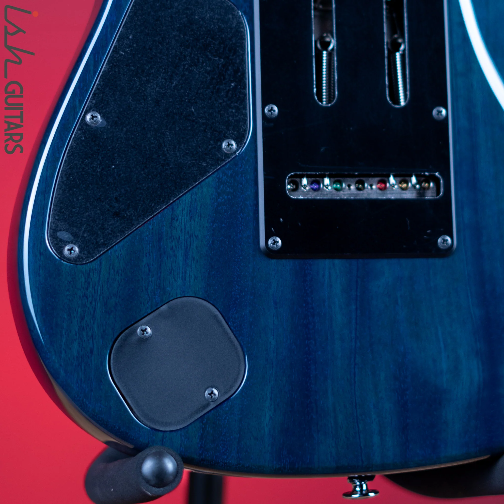 Ibanez Prestige MM7 Martin Miller Signature 7-String Guitar Transparent Aqua Blue - Image 9