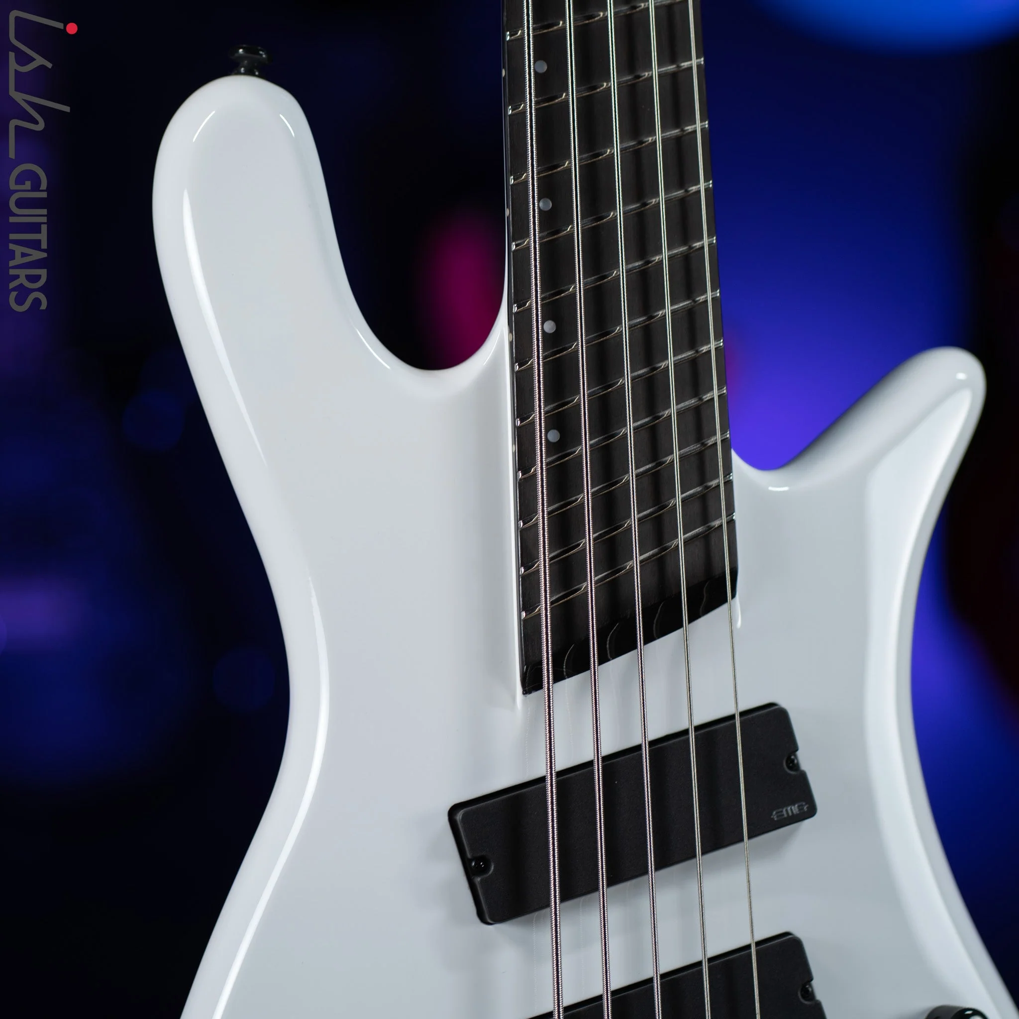 2022 Ish X Spector NS Dimension 5 String EMG Darkglass White Gloss - Image 3