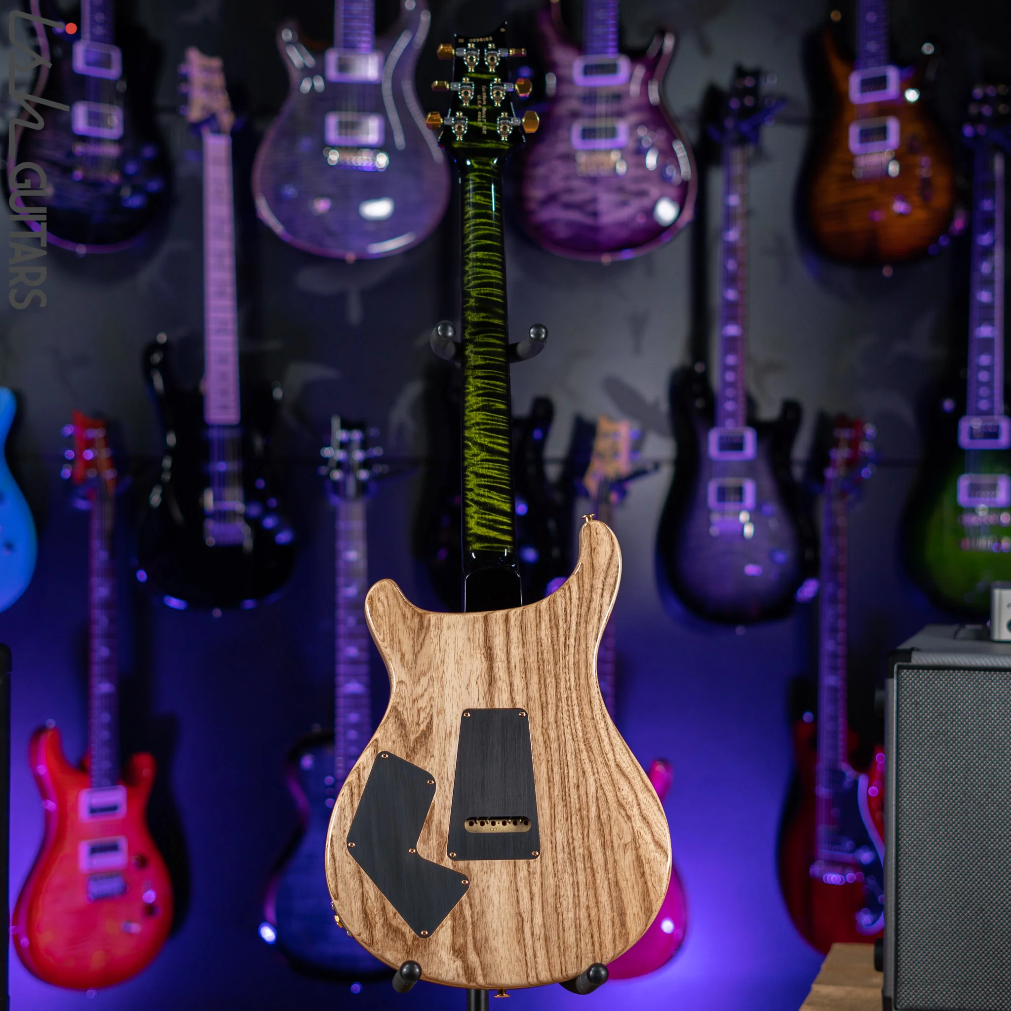 PRS Wood Library Modern Eagle V 10-Top Quilt Jade Green Smoked Burst Wrap - Image 7
