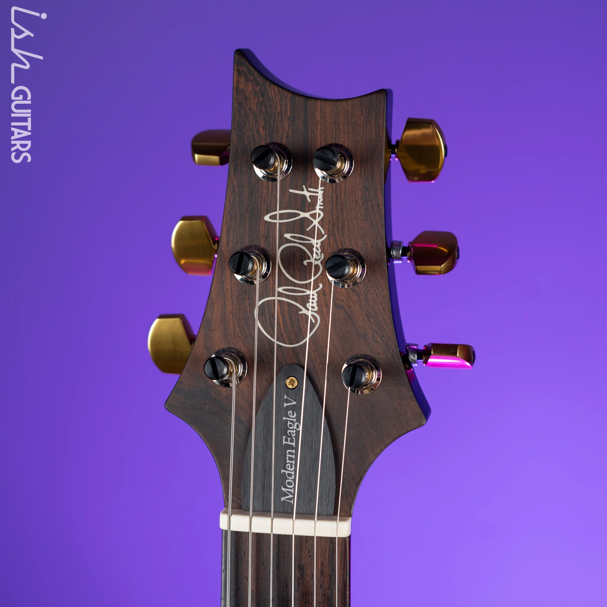 2022 PRS Wood Library Modern Eagle V 10-Top Quilt Jade Green Smoked Burst Wrap - Image 5