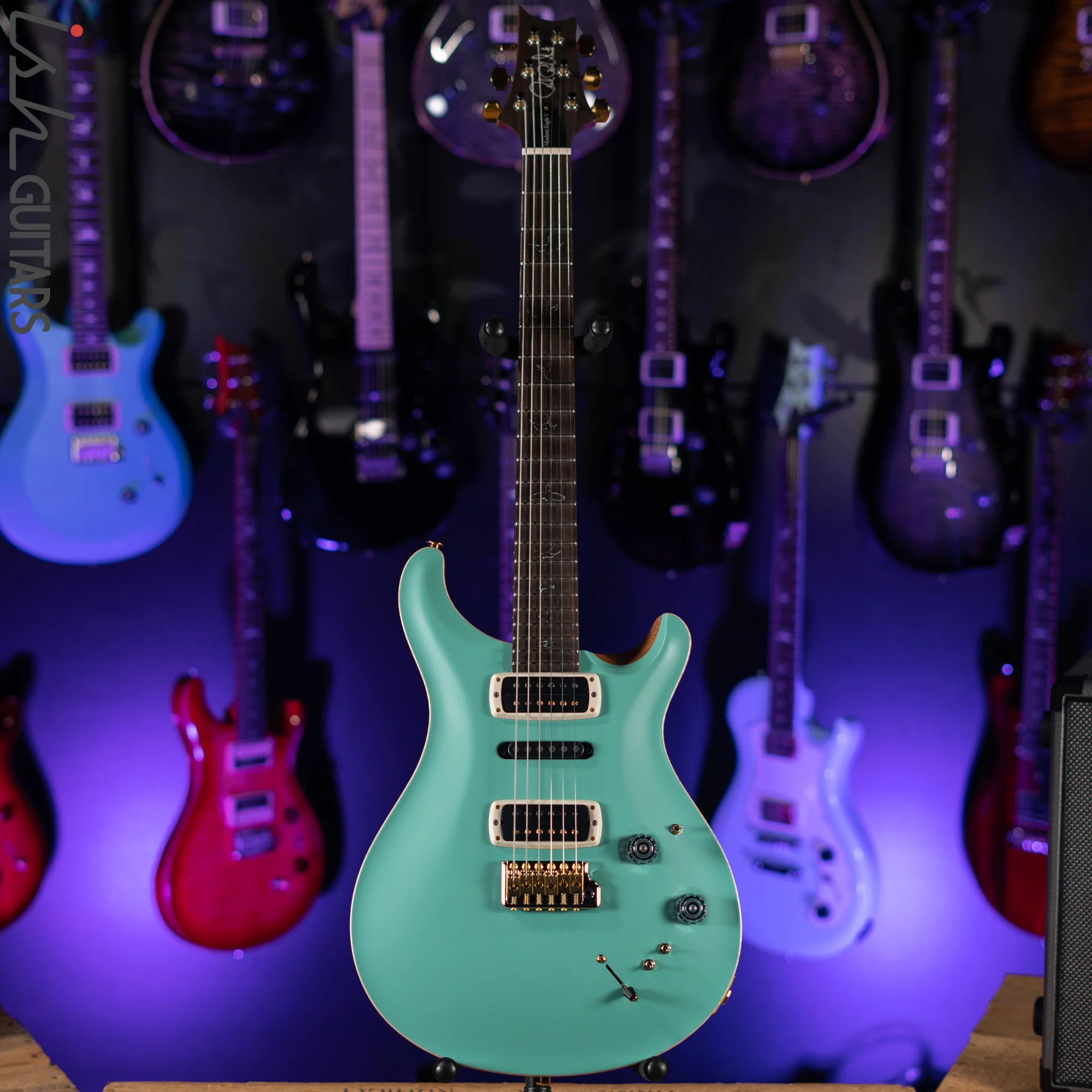 2022 PRS Wood Library Modern Eagle V Opaque Seafoam Green Satin Brazilian Rosewood - Image 2
