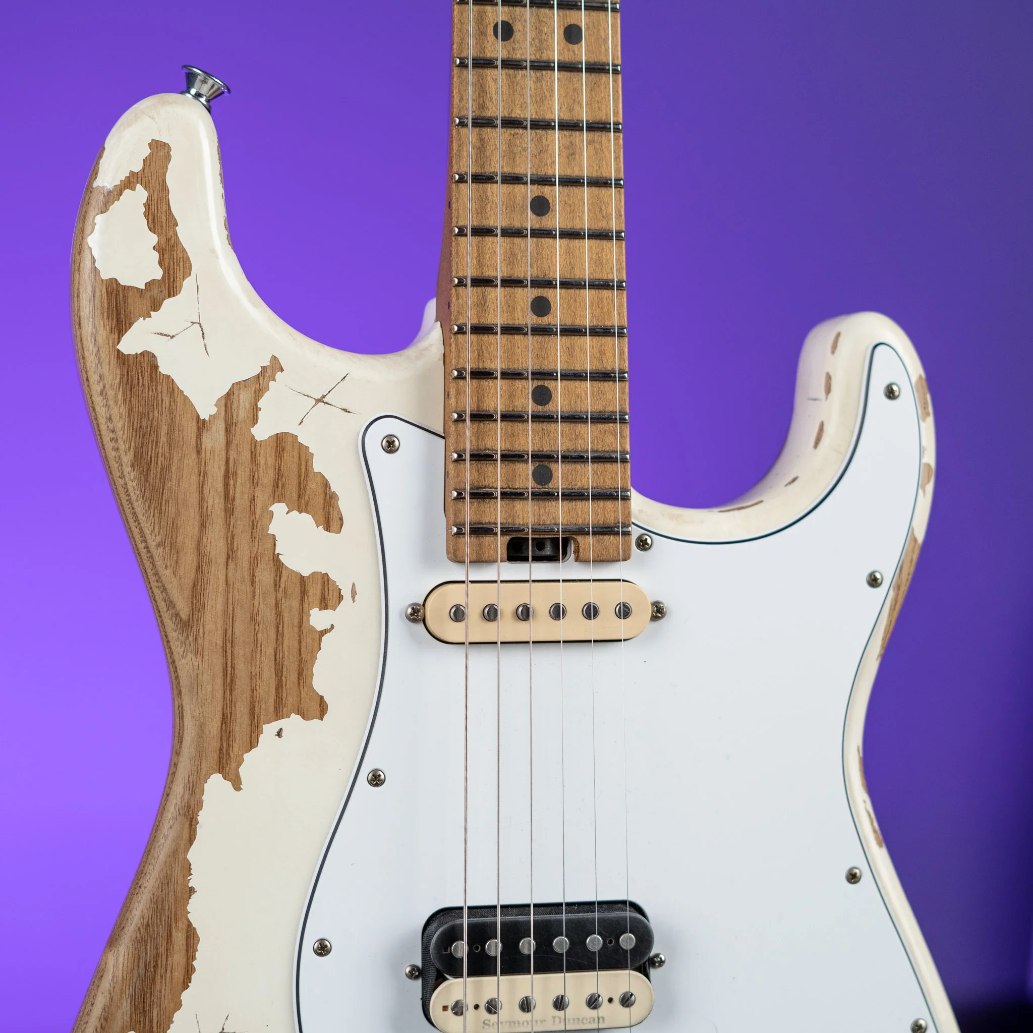 Charvel Henrik Danhage Limited Edition Signature Pro-Mod So-Cal Style 1 Guitar White Relic - Image 3