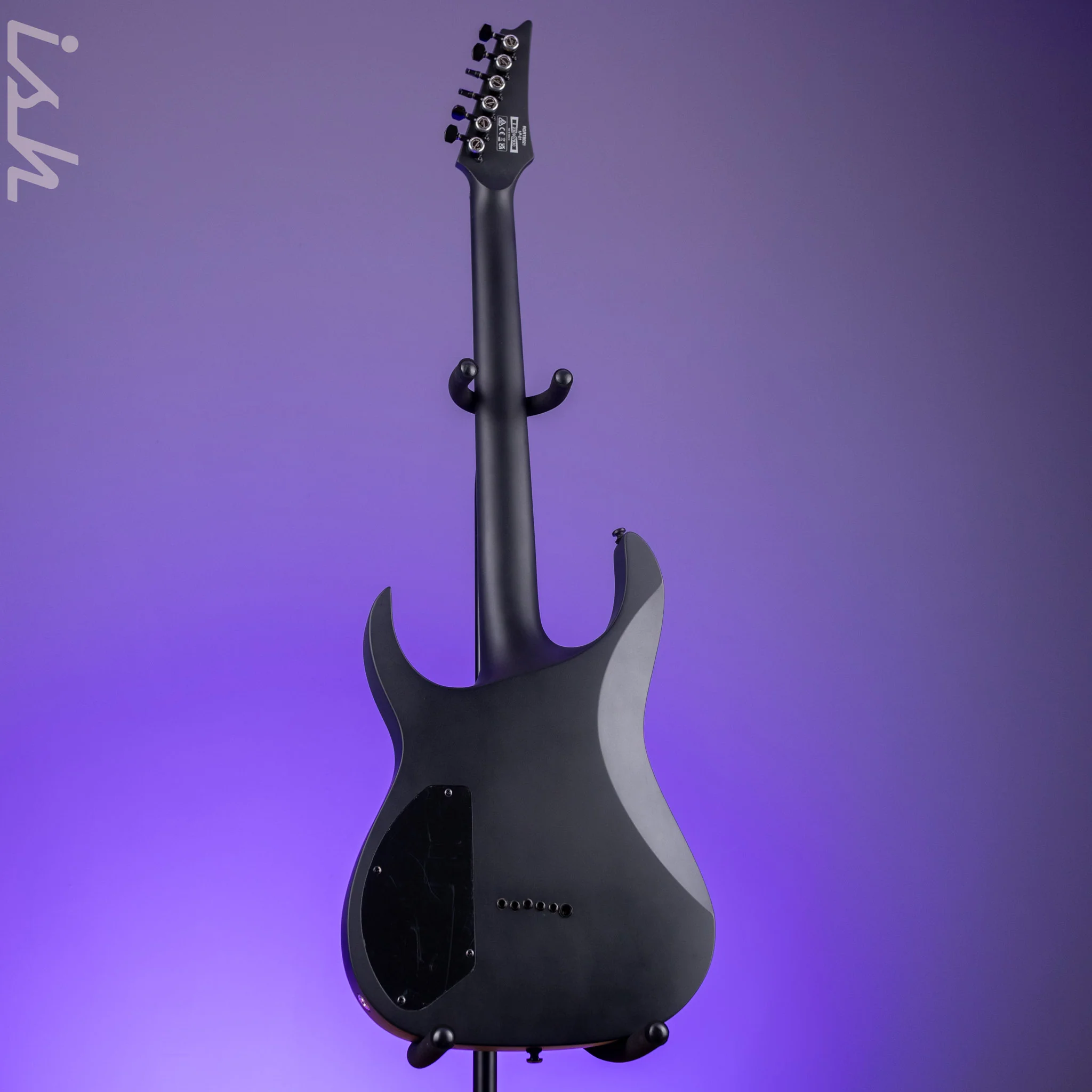 Ibanez RGRTBB21 Iron Label Baritone Electric Guitar Black Flat Demo - Image 8