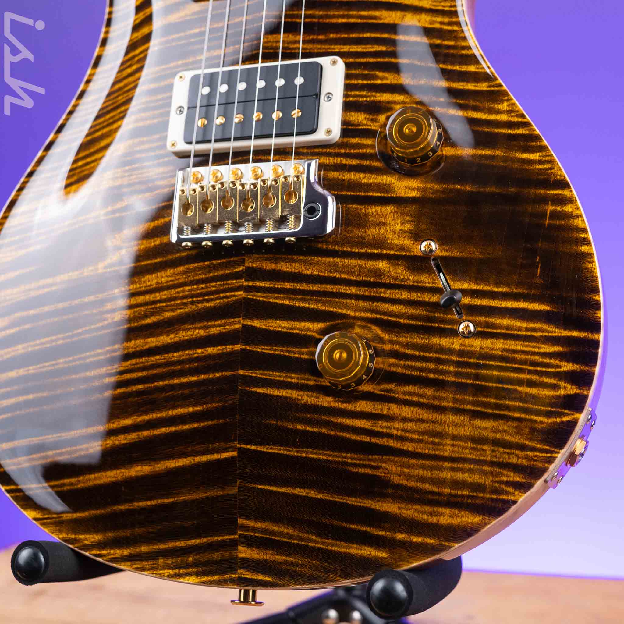 2024 PRS Custom 24 10-Top Electric Guitar Yellow Tiger - Image 4