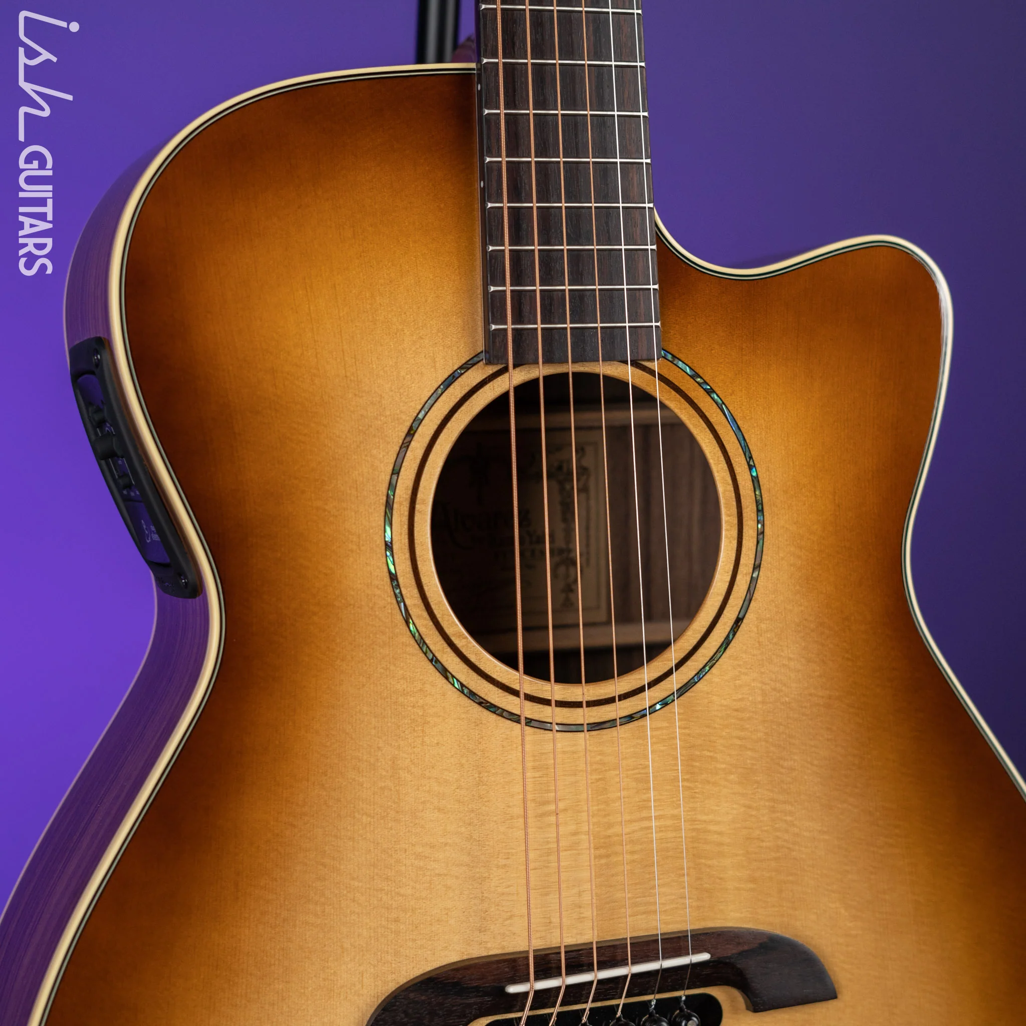 Alvarez Yairi FY70CESHB Standard Series Acoustic-Electric Guitar Shadow Burst - Image 4