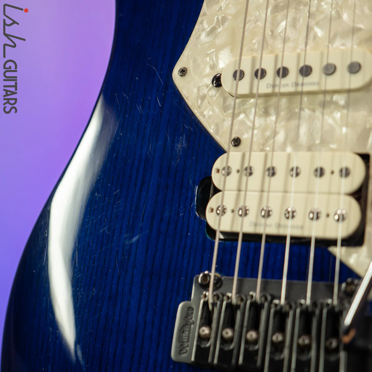 Aria Pro II Fullerton Strat HSS Dark Translucent Blue - Image 9