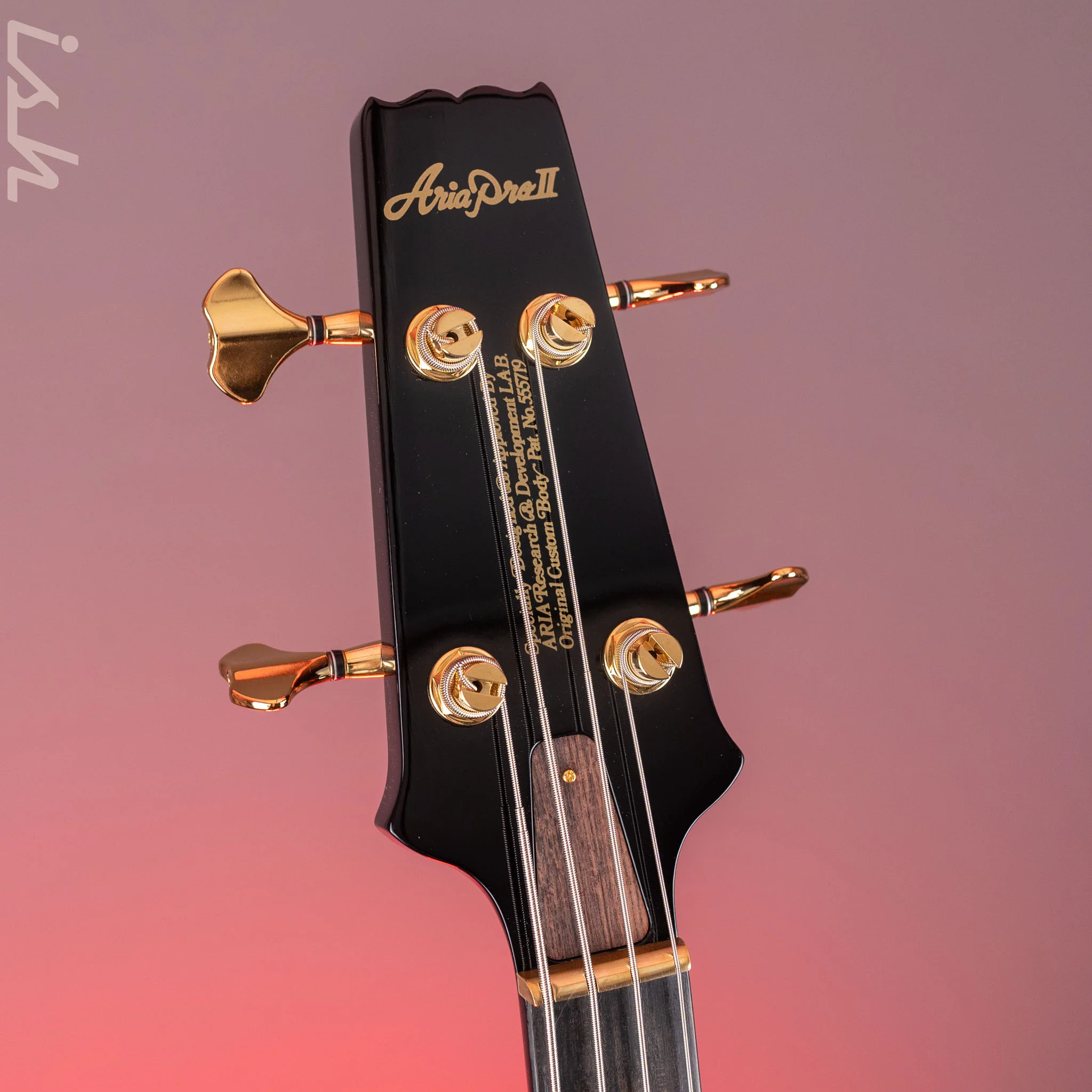 Aria Pro II SB-1000 4-String Bass Solid Black - Image 6