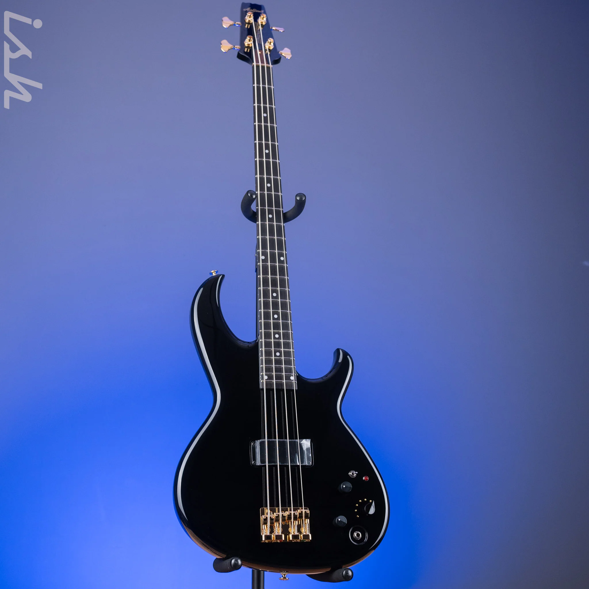 Aria Pro II SB-1000 4-String Bass Solid Black - Image 2