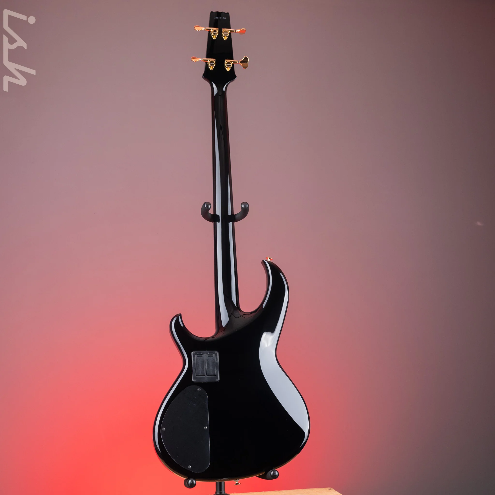 Aria Pro II SB-1000 4-String Bass Solid Black - Image 7