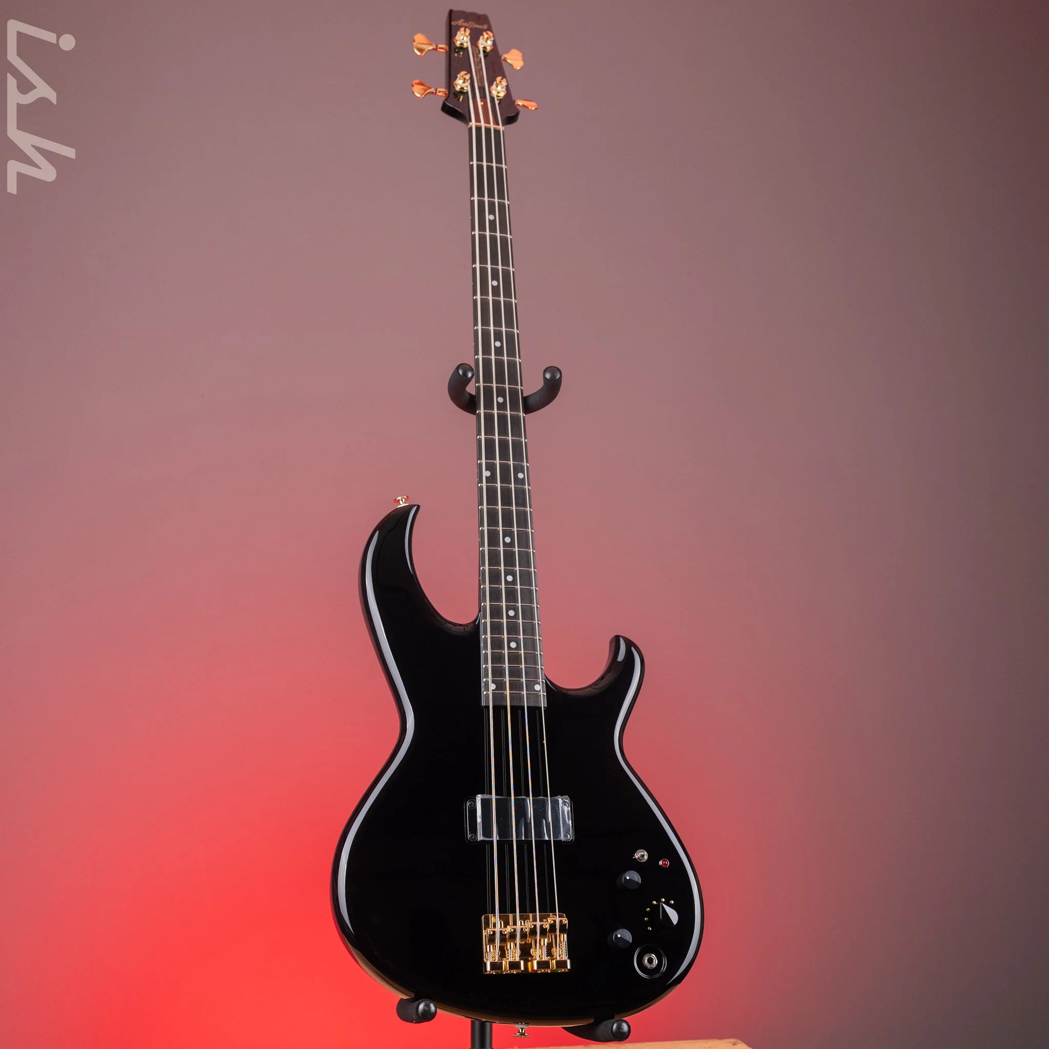 Aria Pro II SB-1000 4-String Bass Solid Black - Image 2