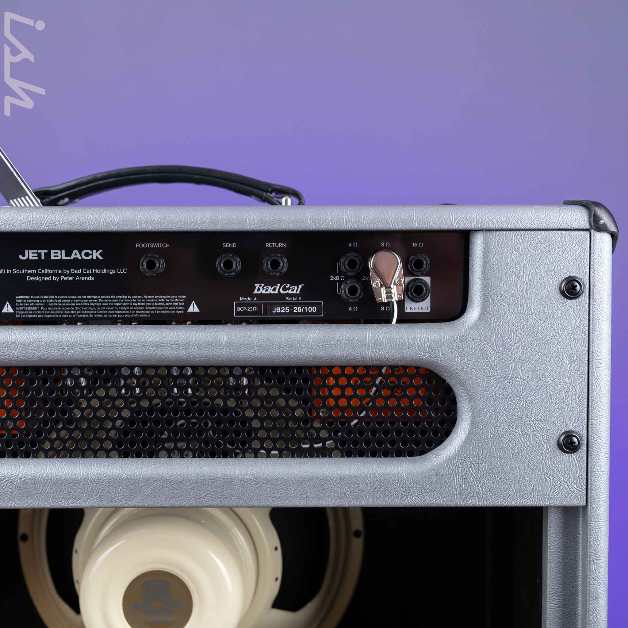 Bad Cat Jet Black Combo Silver Taurus/ Black Piping/ Black Sparkle Grill Custom Tolex Demo - Image 8