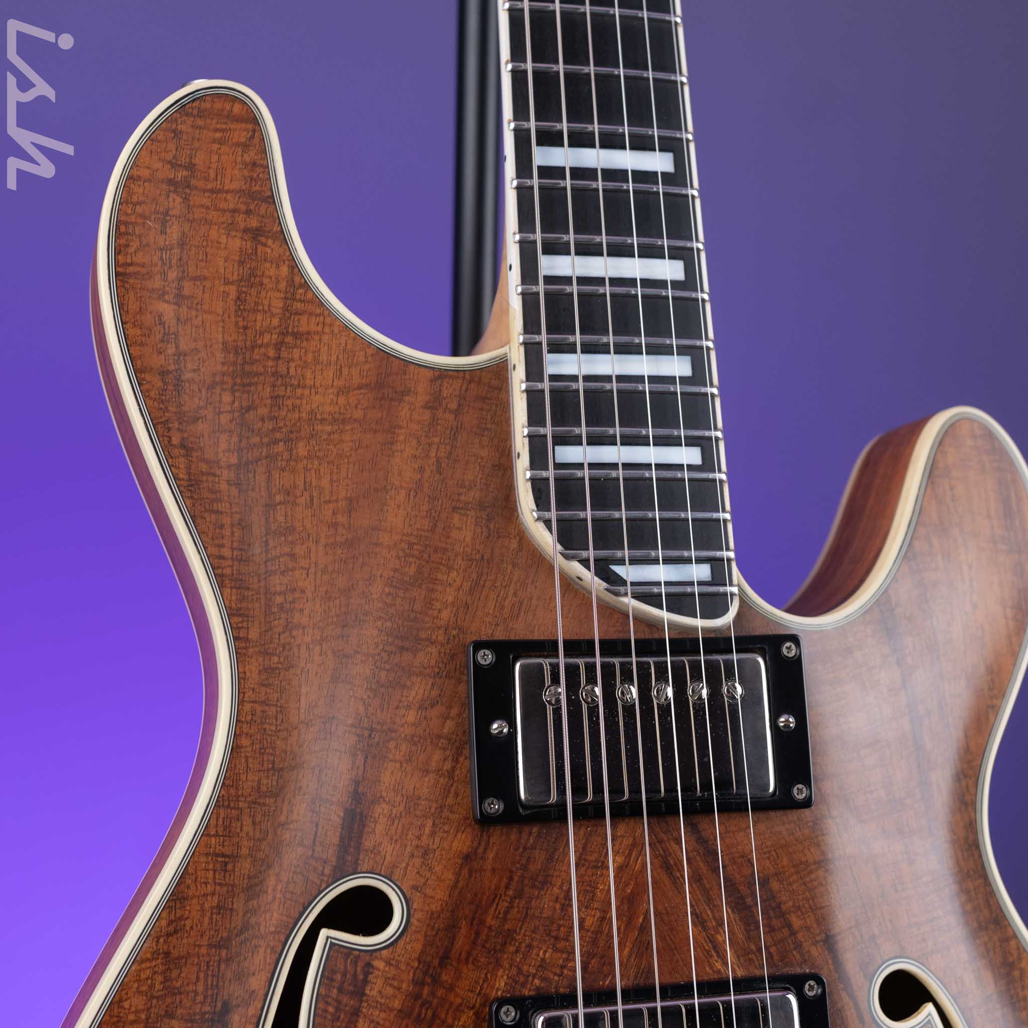 Bruton Universal Electric Archtop Guitar Natural - Image 3