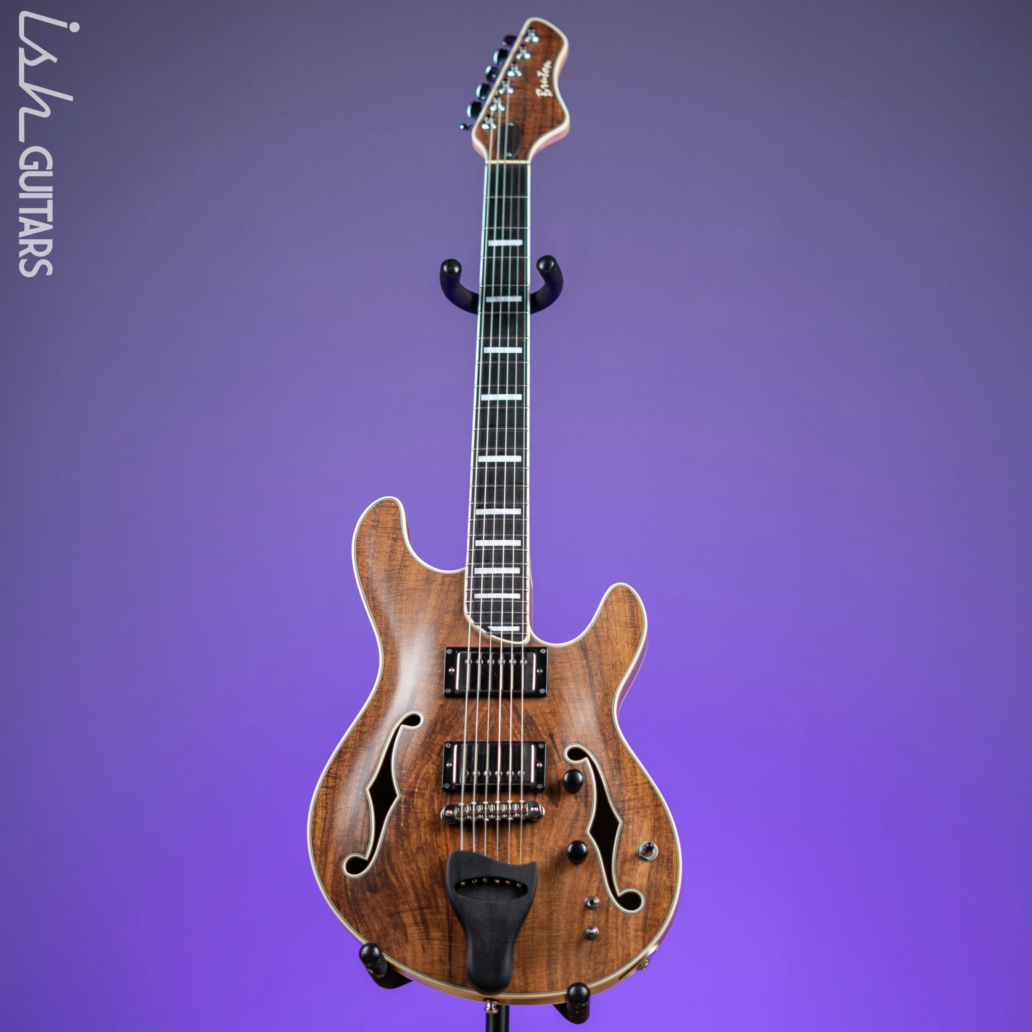 Bruton Universal Electric Archtop Guitar Natural - Image 3