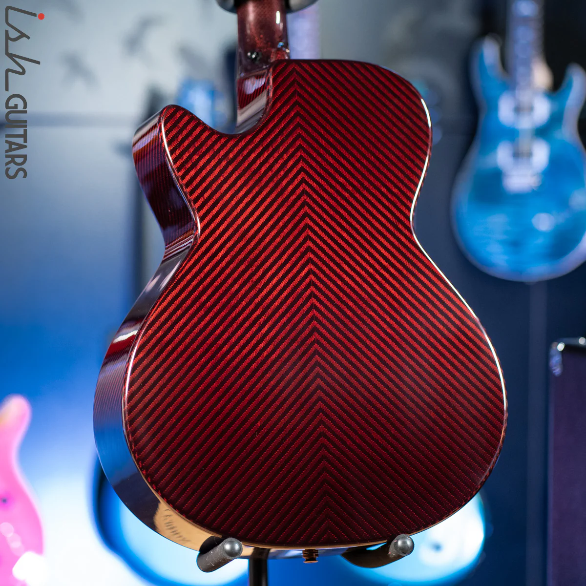 2021 RainSong BI-WS1000N2C Black Ice Acoustic Guitar Ish Exclusive Cranberry Red - Image 9