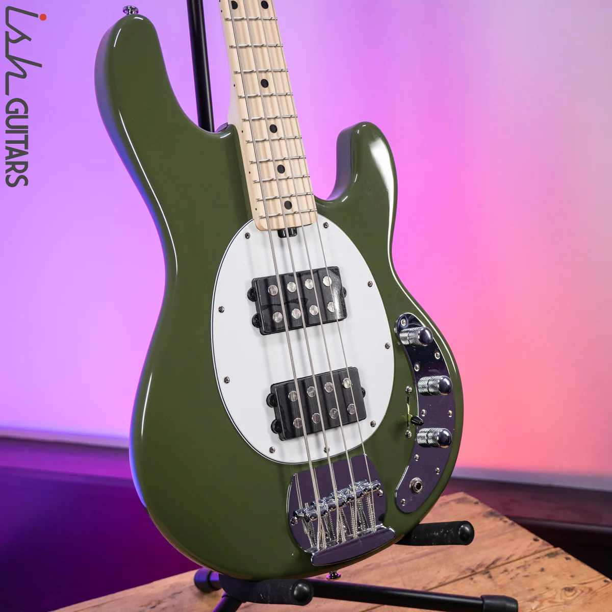 Sterling by Music Man StingRay HH Sub Series Olive Green - Image 5