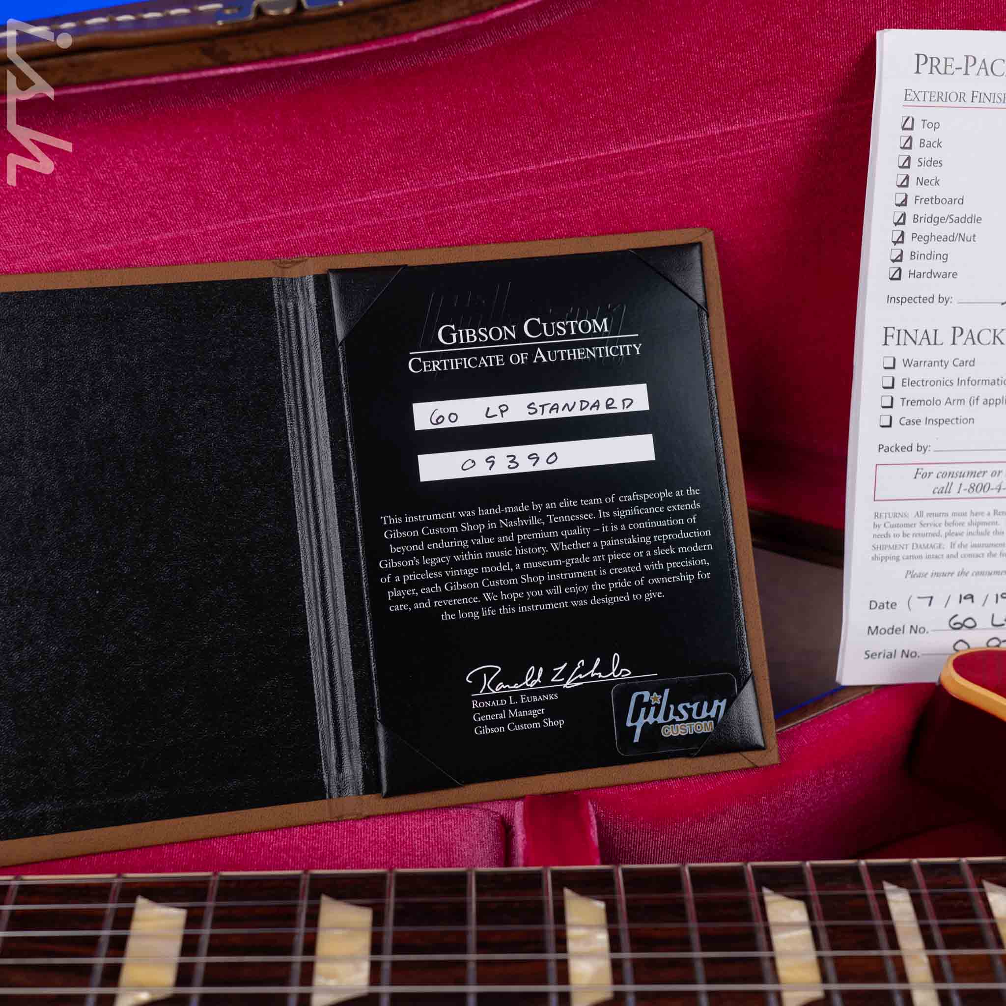 2019 Gibson Custom Shop 1960 Reissue Sweet Cherry Les Paul - Image 17