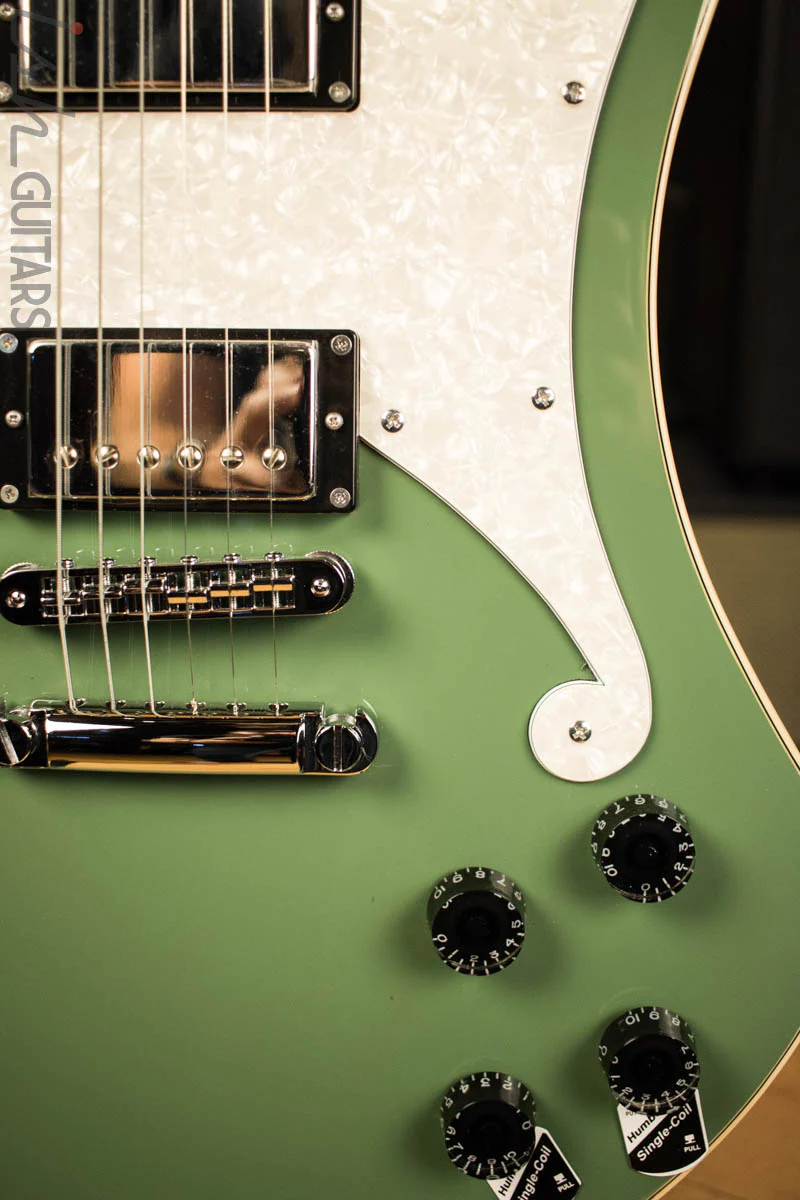 D’Angelico Premier Series Ludlow Electric Guitar with Stopbar Tailpiece Army Green - Image 4