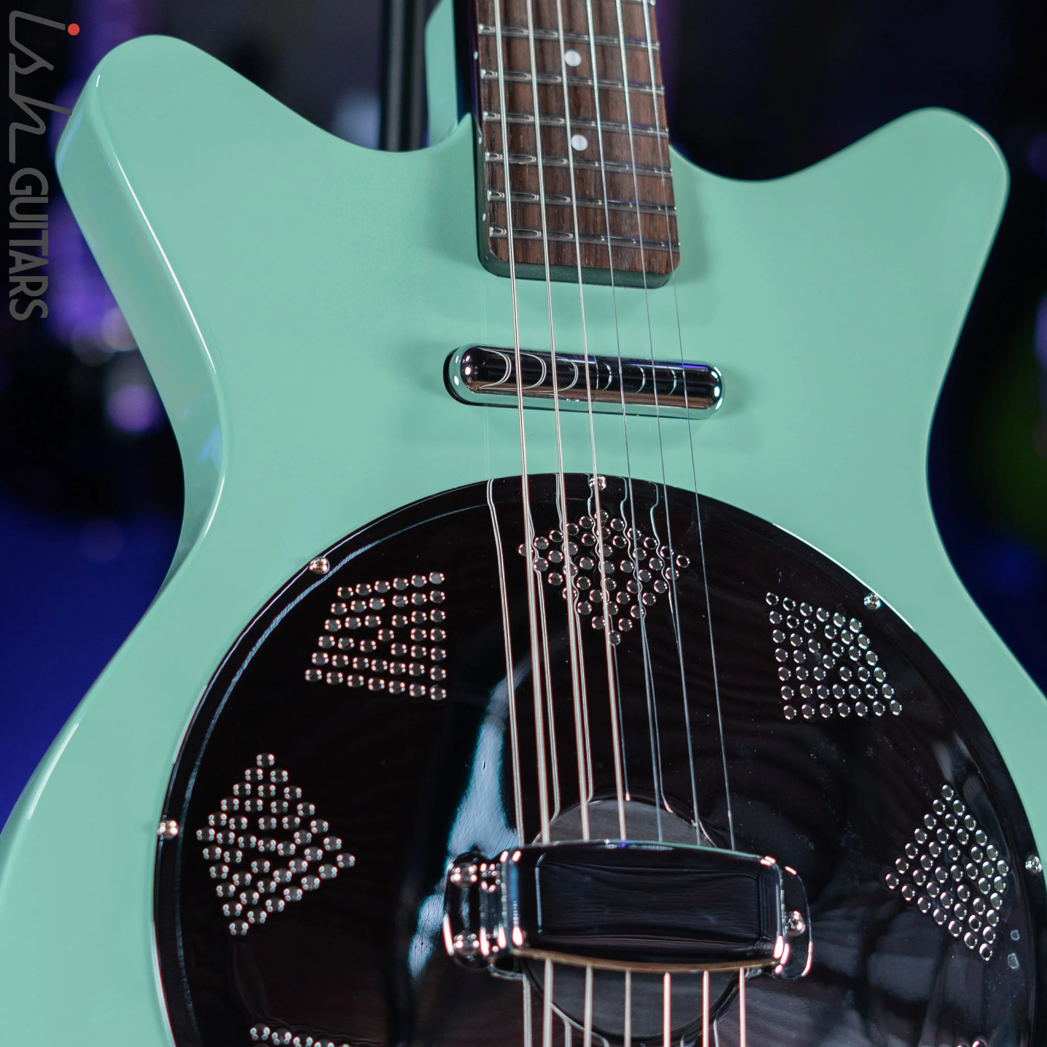Danelectro '59 Resonator Electric Guitar Vintage Aqua - Image 3