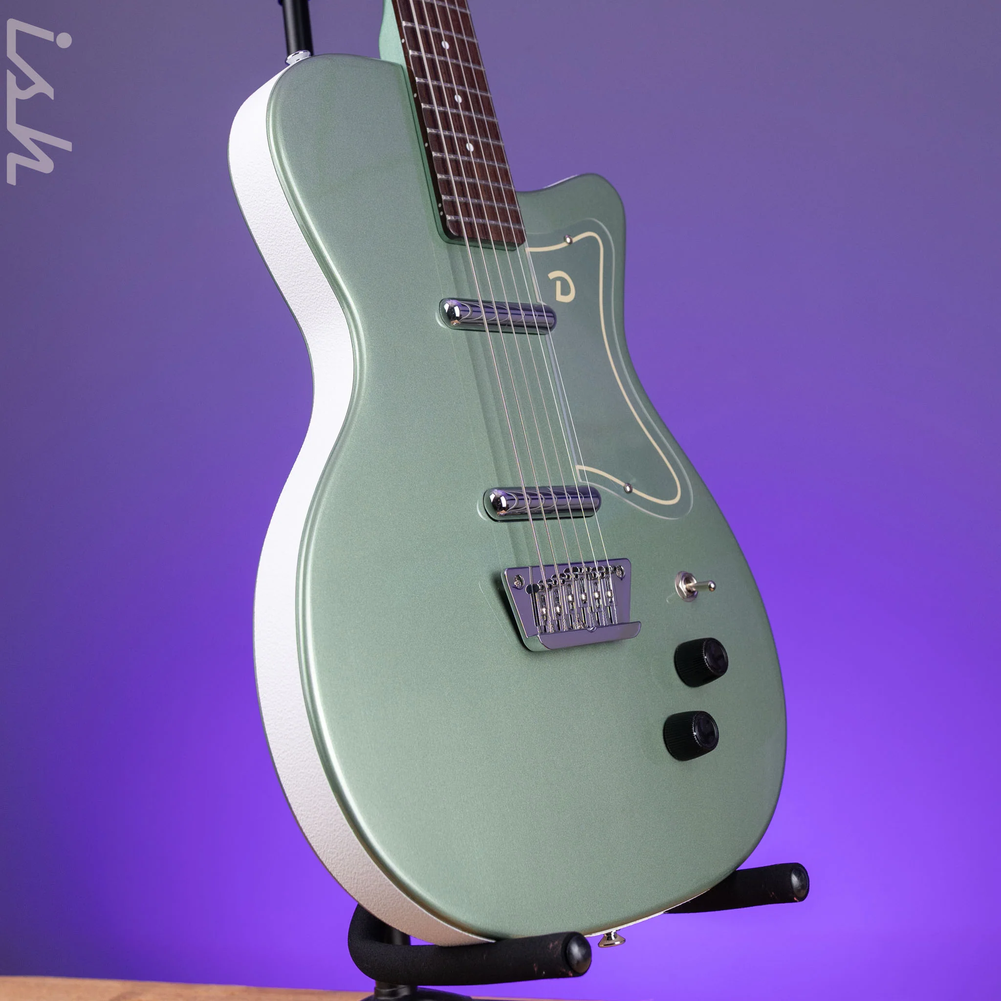 Danelectro D-56 Baritone Electric Guitar Olive Metallic *Ish Guitars Exclusive* Demo - Image 3