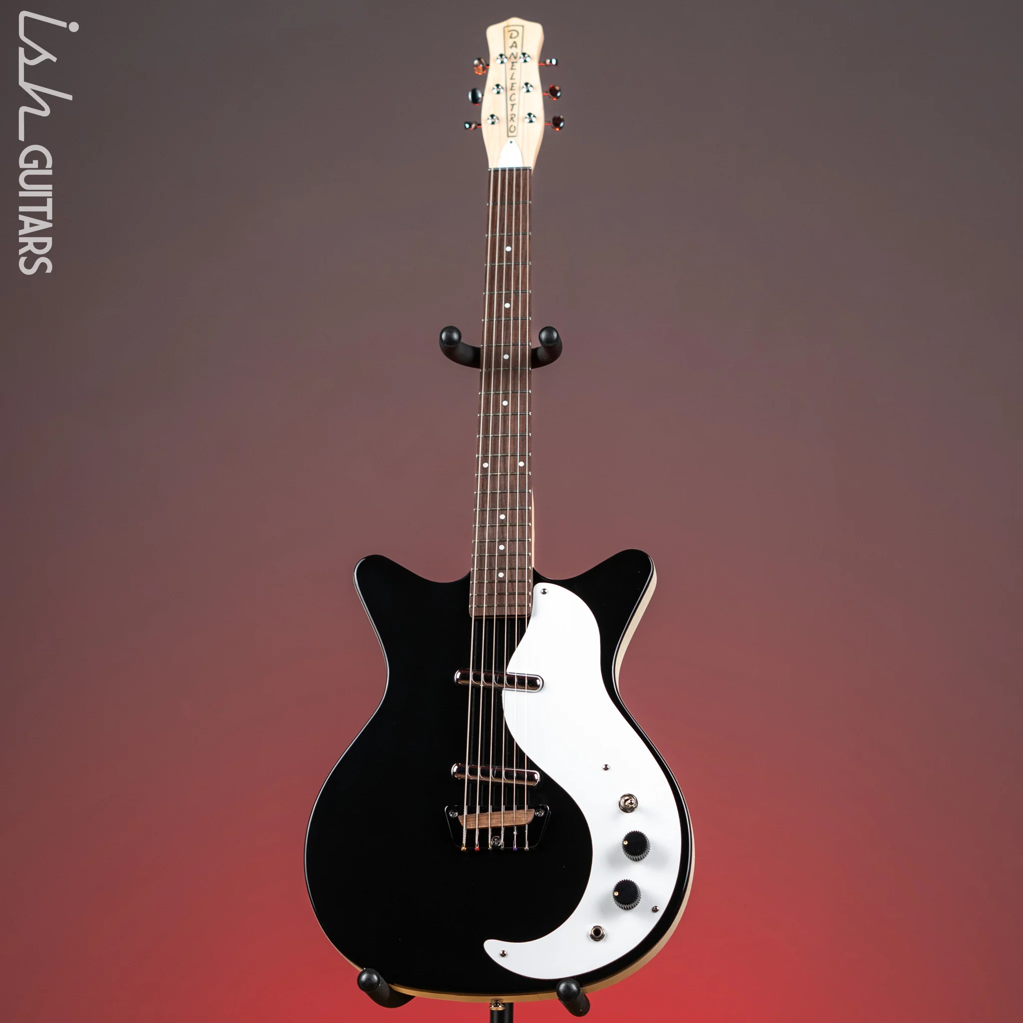 Danelectro Stock '59 Electric Guitar Black - Image 2