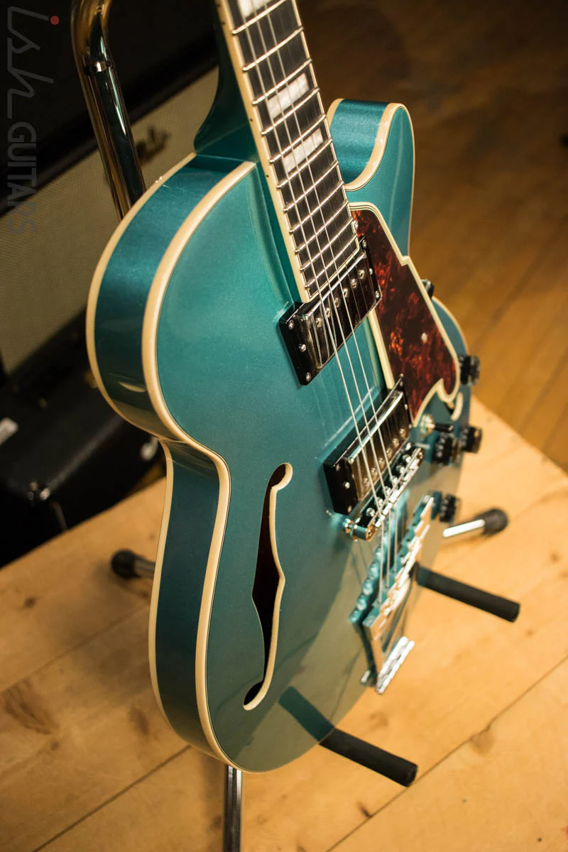 D'Angelico Premier Series SS Semi-Hollowbody Electric Guitar with Stairstep Tailpiece Ocean Turquoise - Image 6