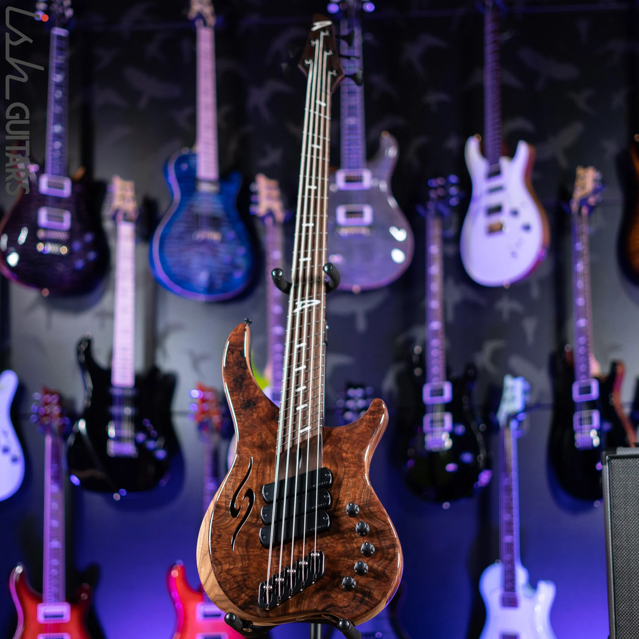 Dingwall Afterburner II Semi-Hollow 5-String Bass Figured Walnut Top Natural - Image 2