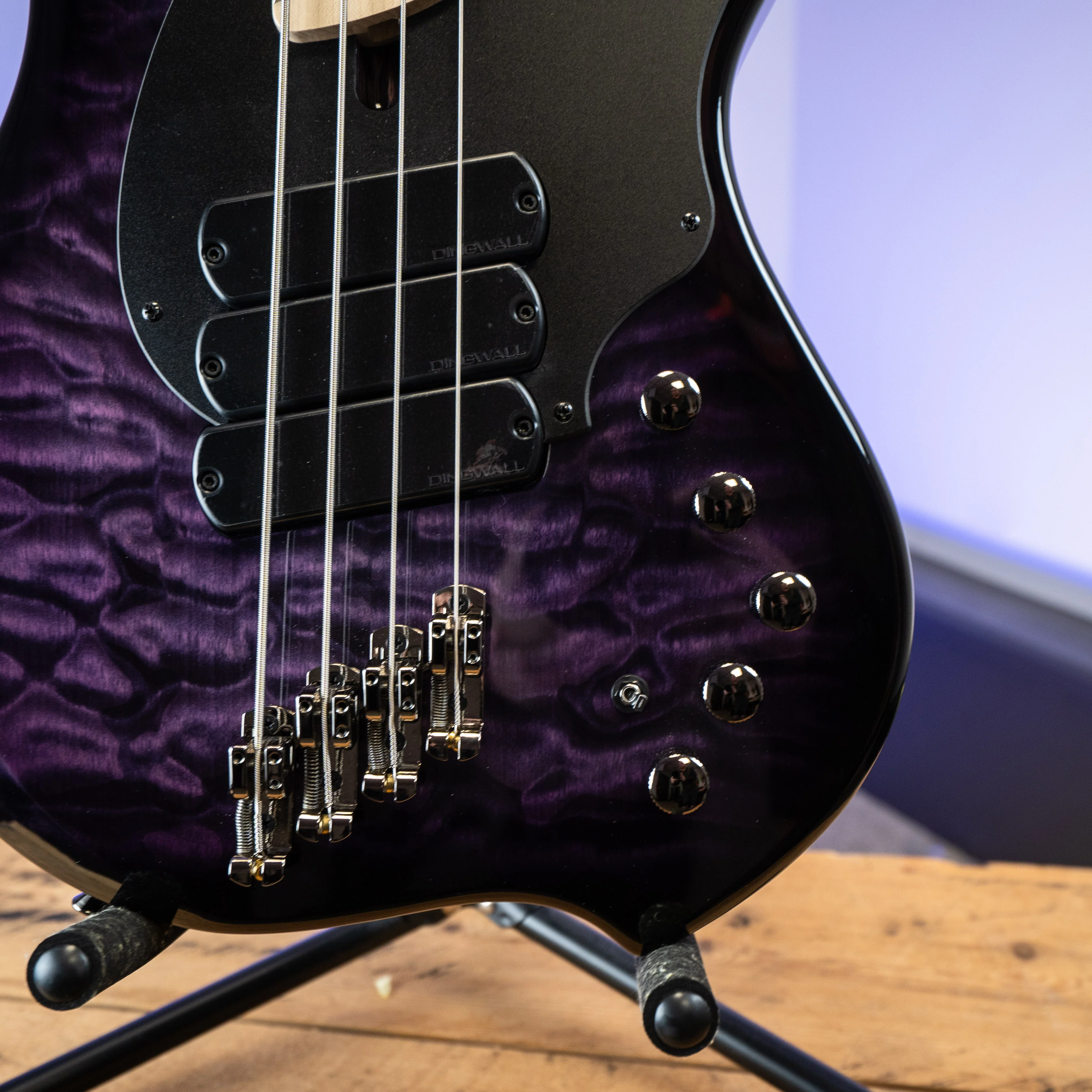 Dingwall Combustion 10th Anniversary 4-String 3 PUP Amethystburst Maple Fretboard - Image 4