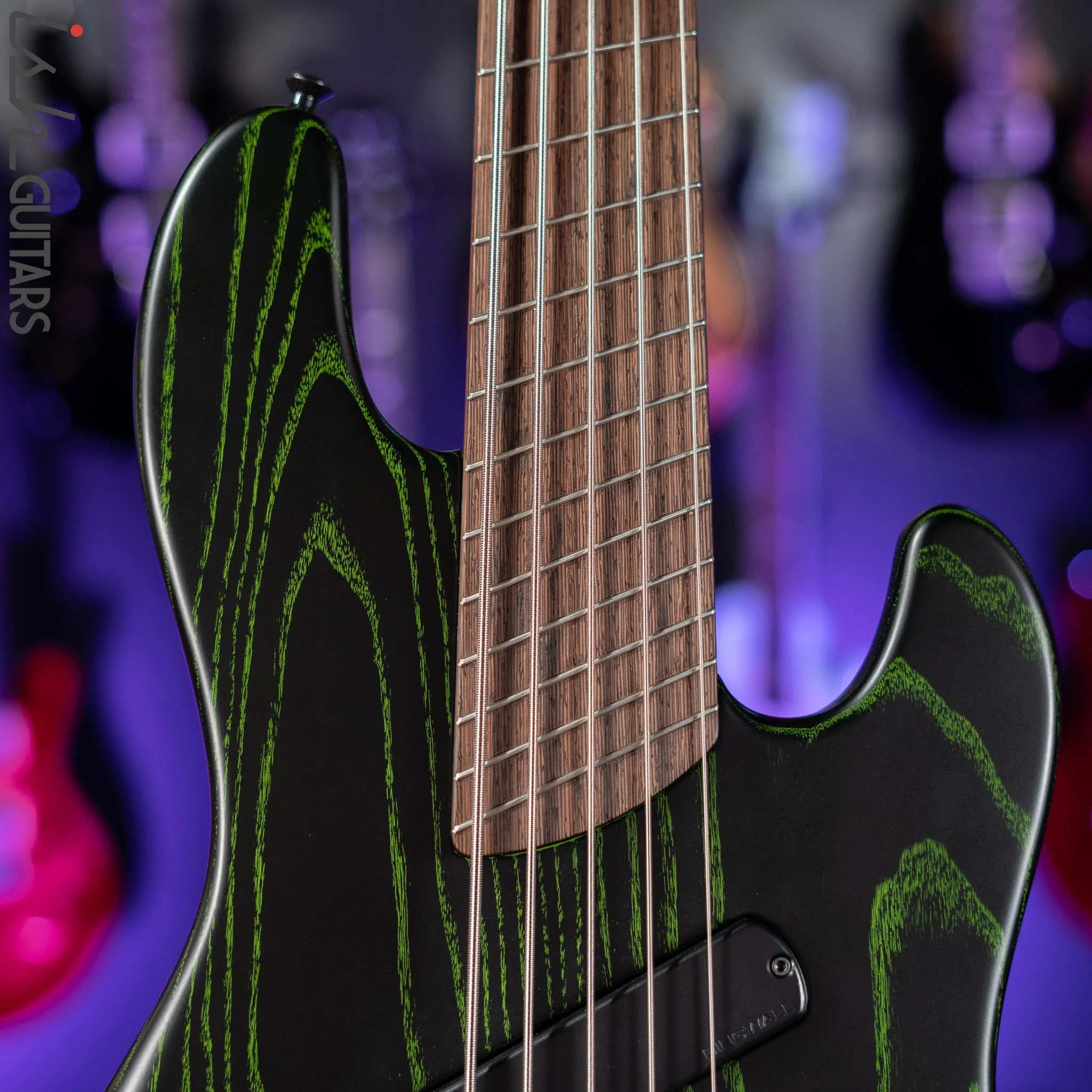 Dingwall Super-J 5-String Bass Satin Black with Green Ceruse - Image 3