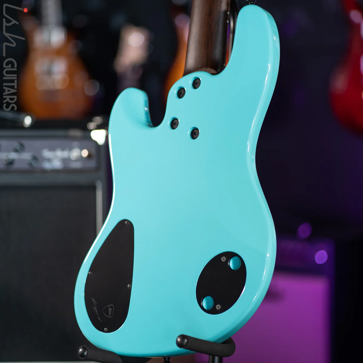 Dingwall Super J 5-String Buckeye Burl Purple to Turquoise Reverseburst - Image 12