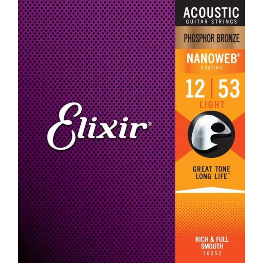 Elixir Acoustic Strings Phosphor Bronze Nanoweb 12/53 Light