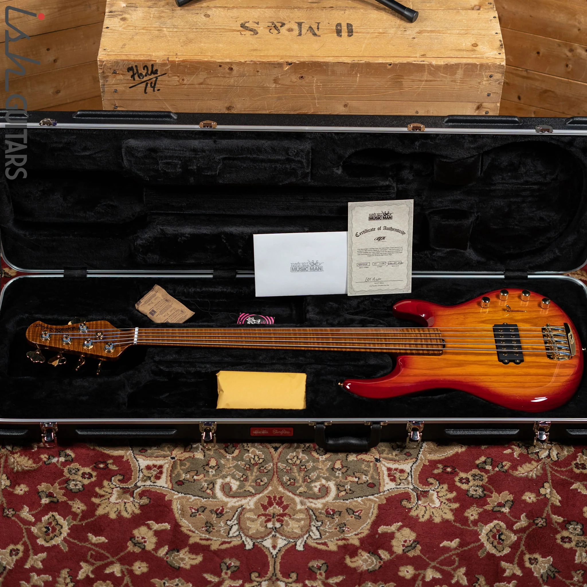 Ernie Ball Music Man BFR StingRay 5 Special Fretless Fuego - Image 12