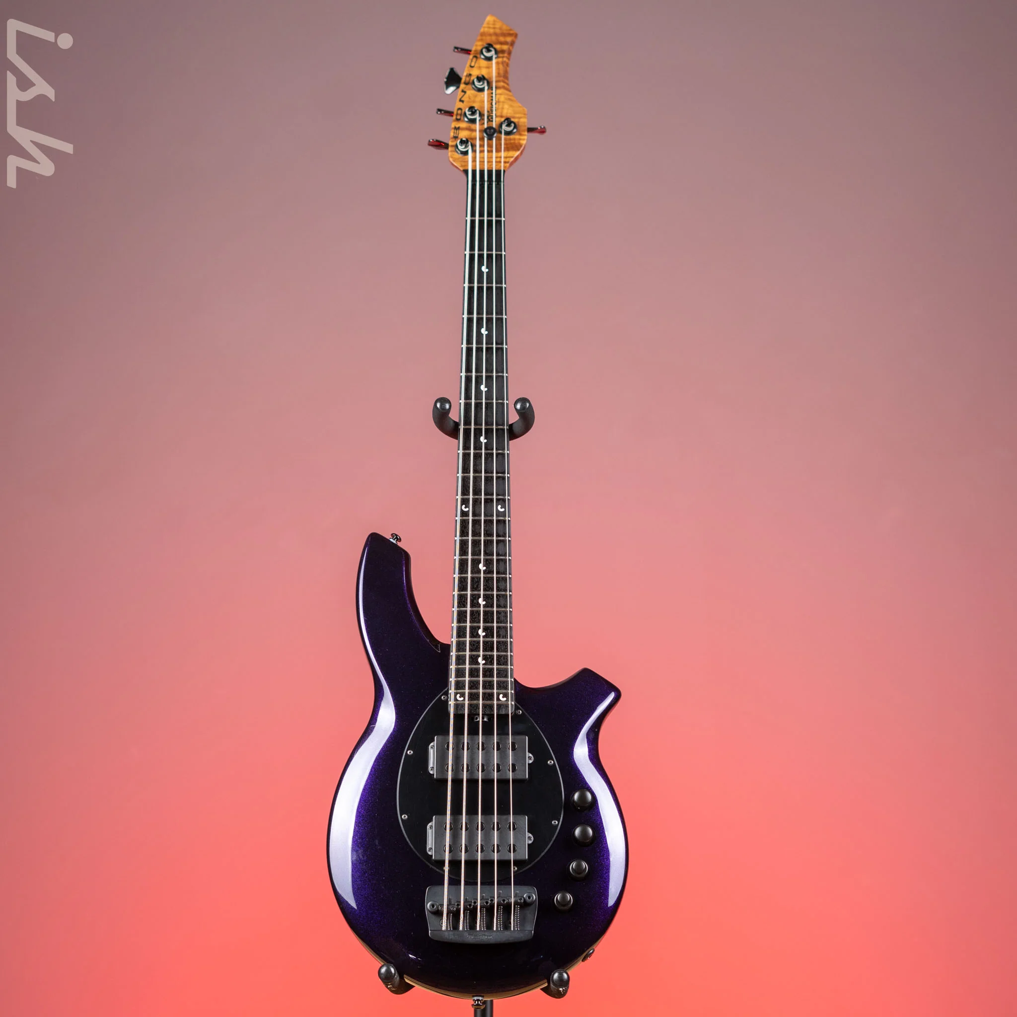 2018 Ernie Ball Music Man Bongo 5 String Limited Edition Barolo Purple - Image 2