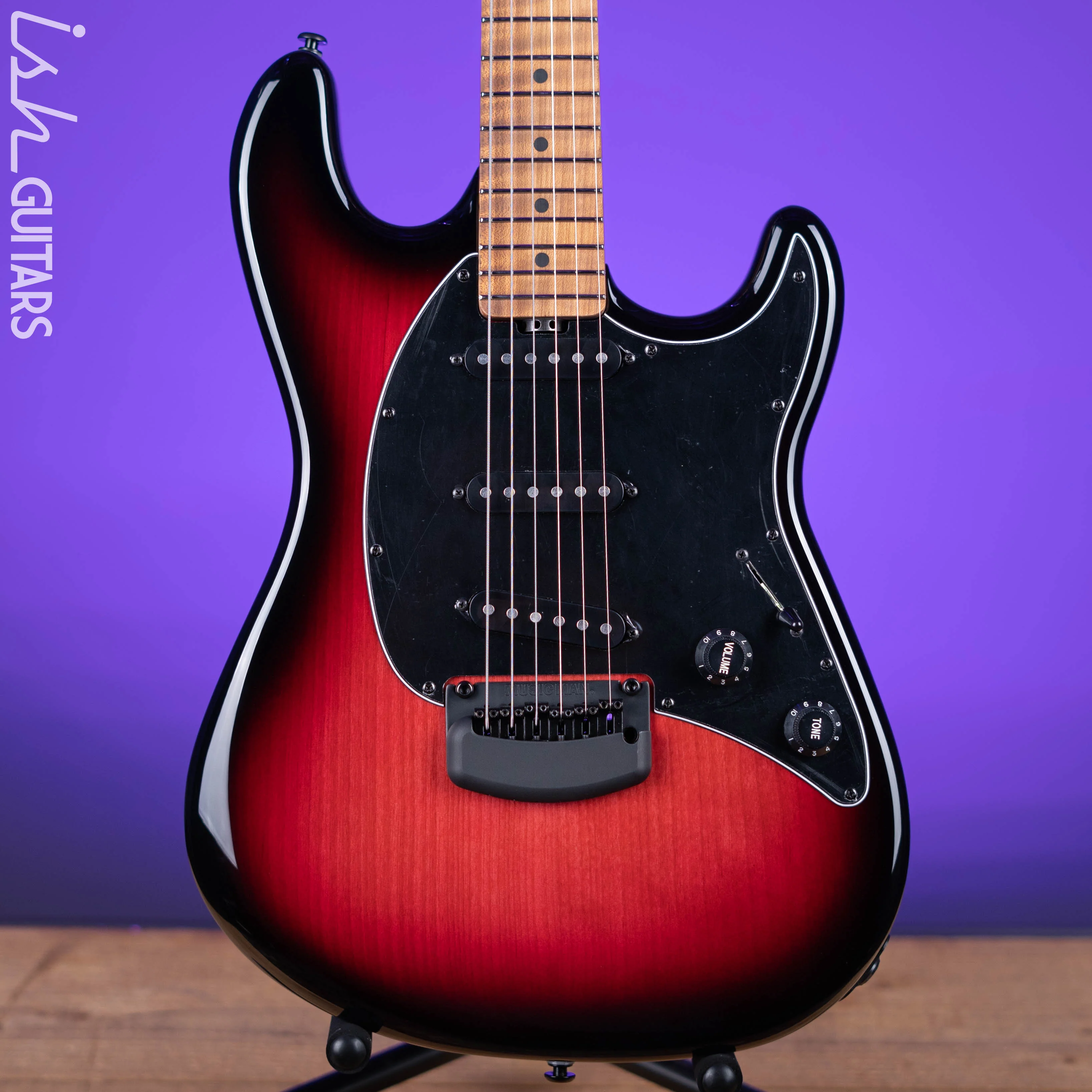 Ernie Ball Music Man Cutlass HT SSS Trem Raspberry Burst