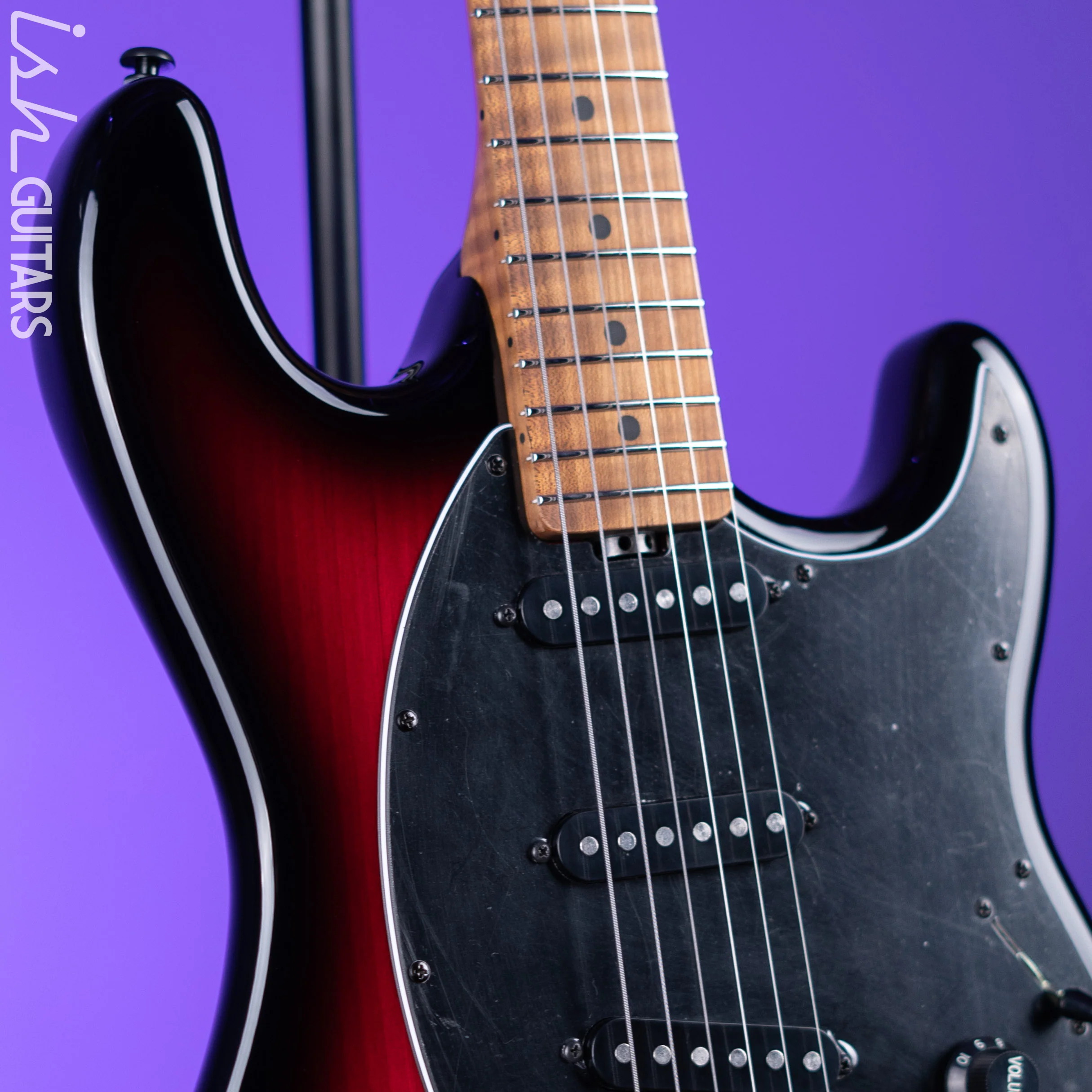 Ernie Ball Music Man Cutlass HT SSS Trem Raspberry Burst - Image 3