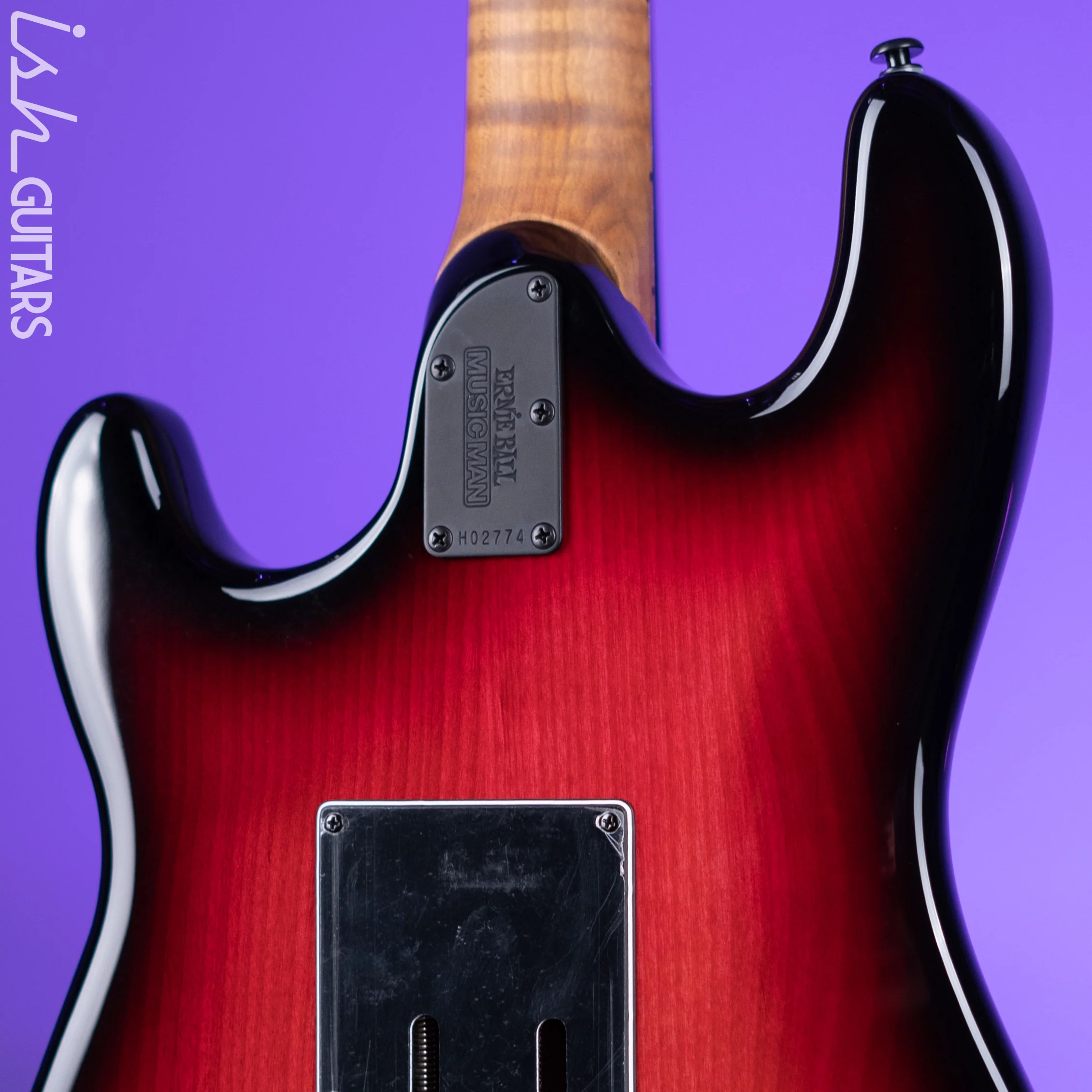 Ernie Ball Music Man Cutlass HT SSS Trem Raspberry Burst - Image 9