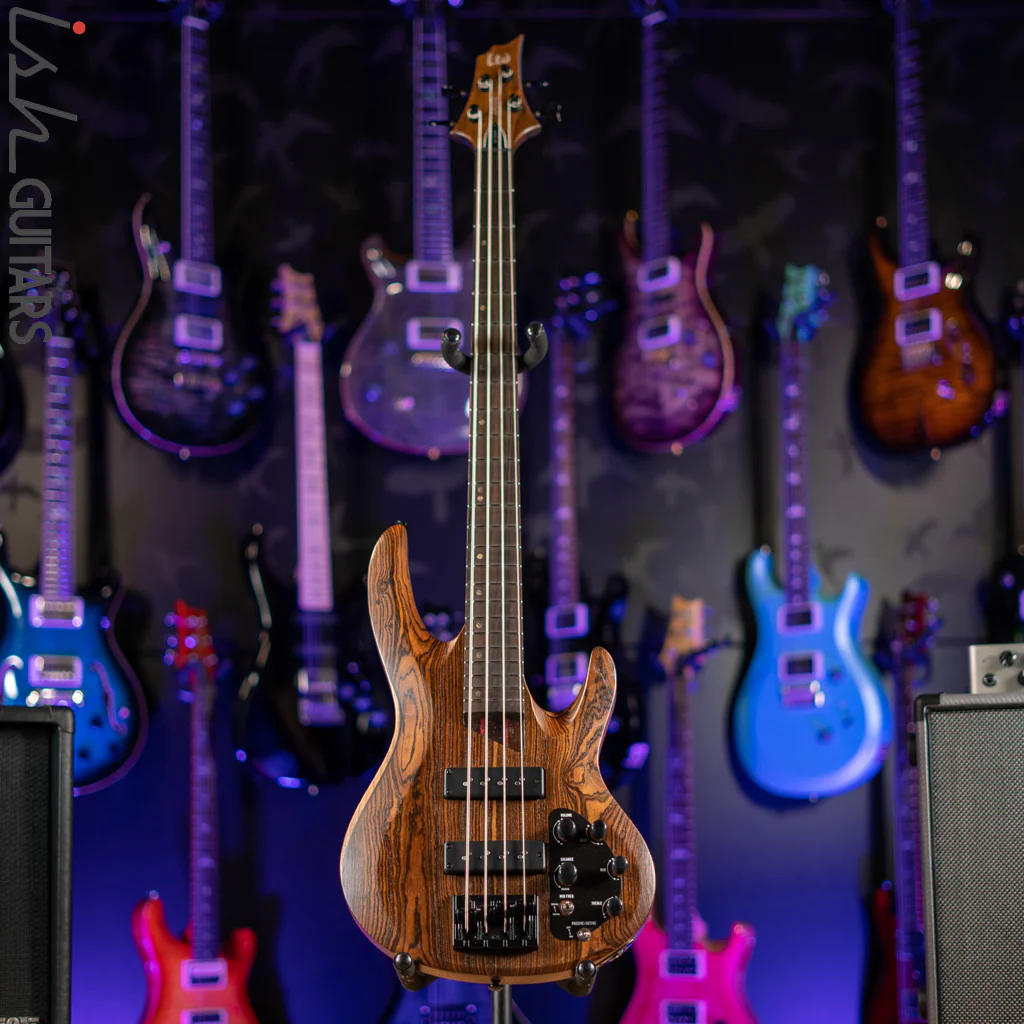ESP LTD B-1004 Bass Bocote Top Natural Satin Demo - Image 3
