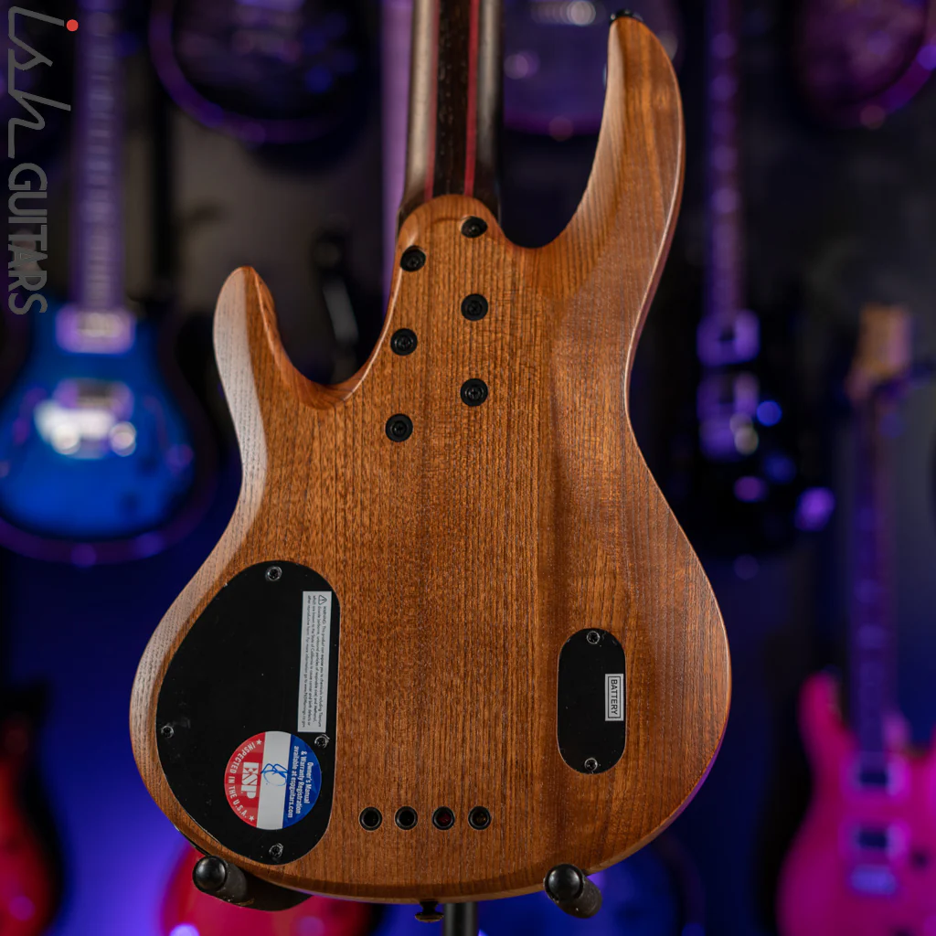 ESP LTD B-1004 Bass Bocote Top Natural Satin Demo - Image 8
