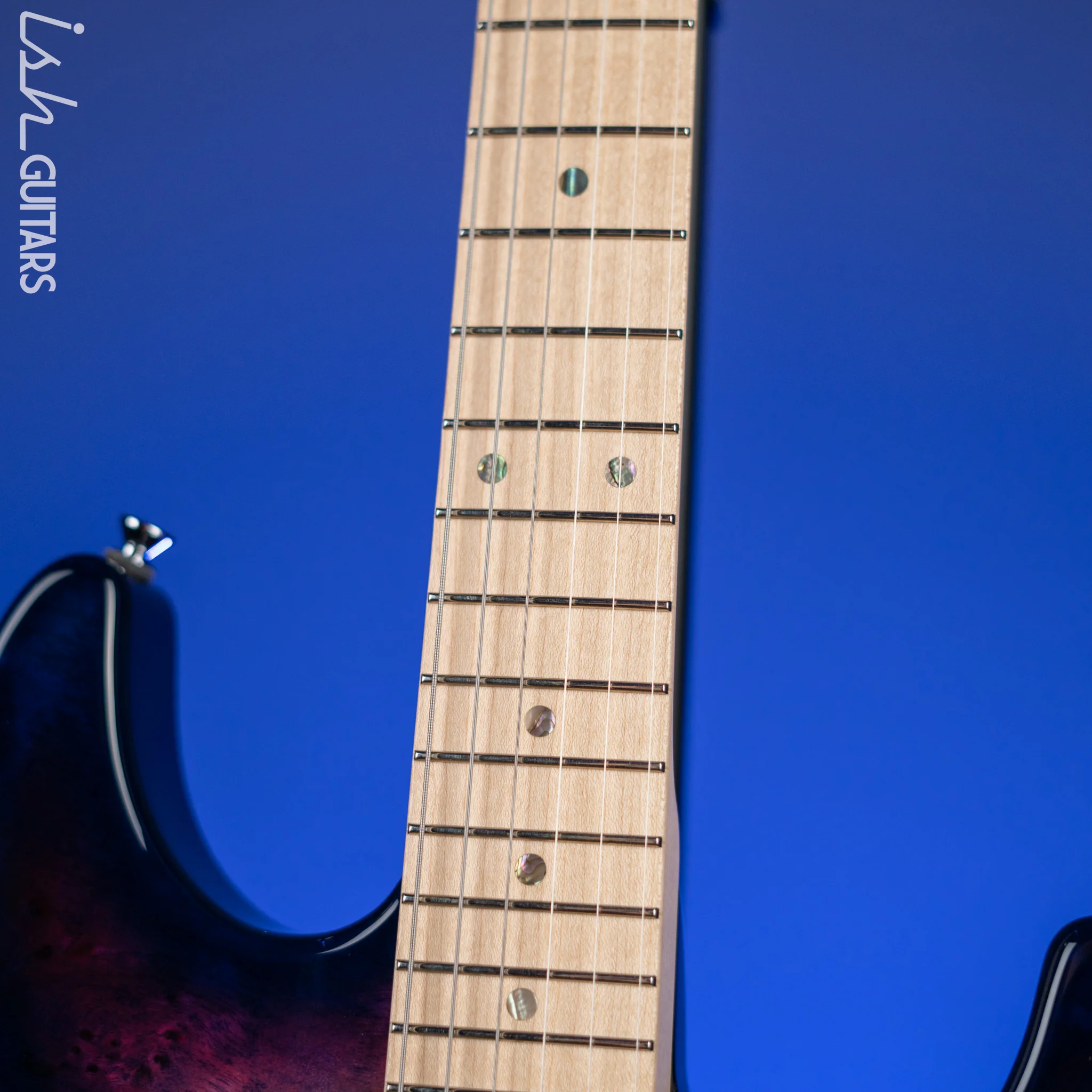 ESP Original Series Snapper CTM Poplar Burl Nebula Pink Purple Burst Demo - Image 5