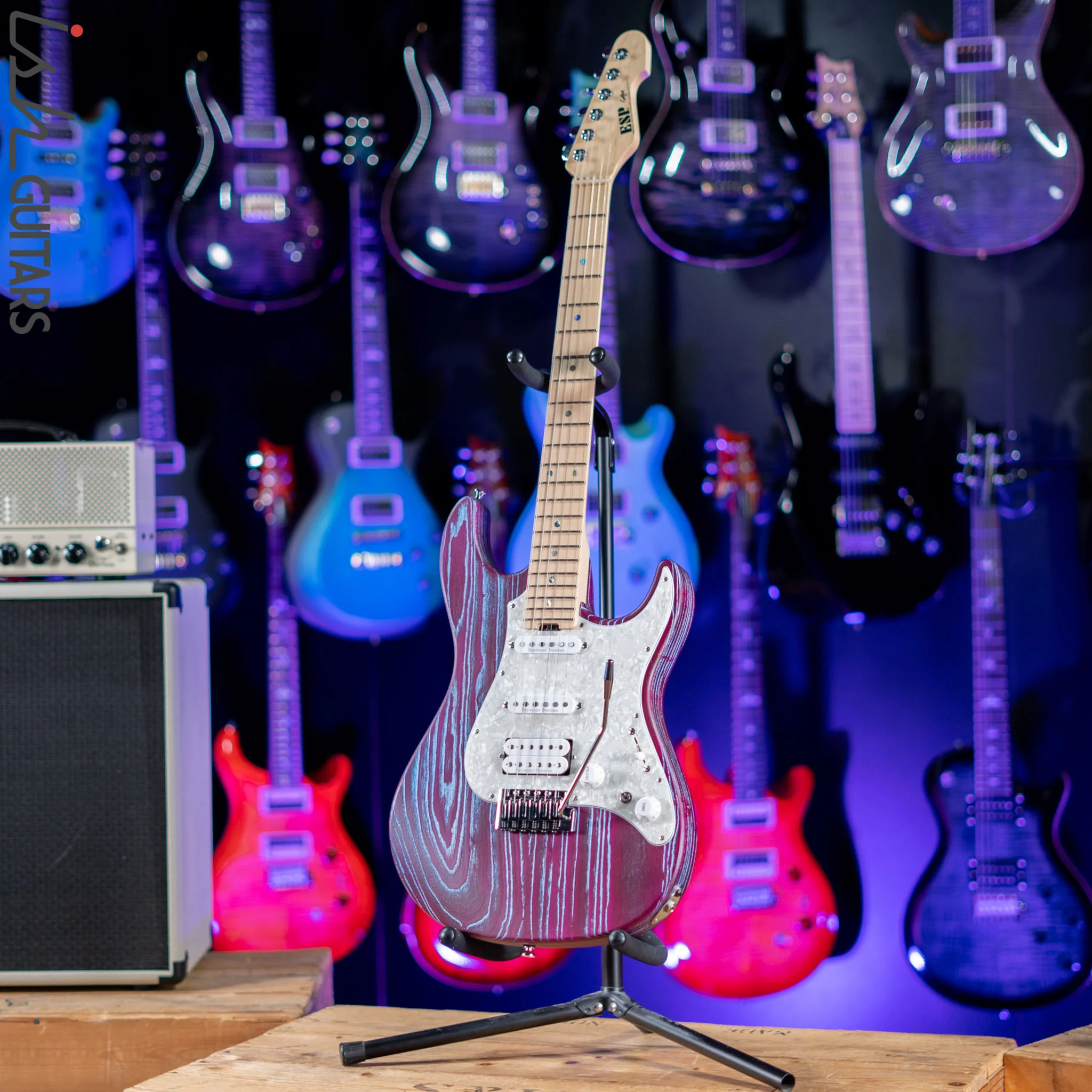 ESP Original Snapper CTM Drift Wood Indigo Purple with Blue Filler - Image 2