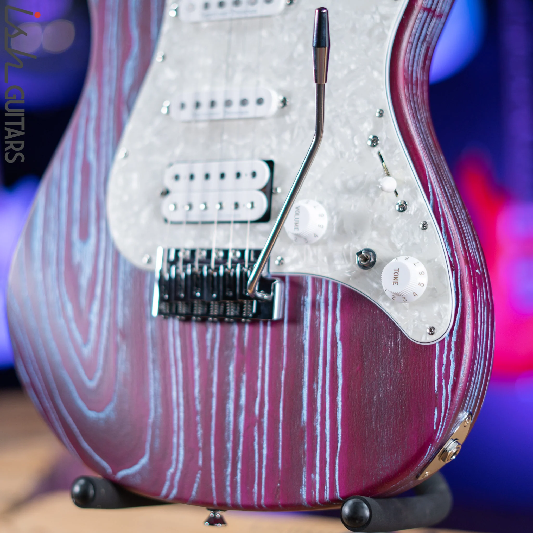 ESP Original Snapper CTM Drift Wood Indigo Purple with Blue Filler - Image 4