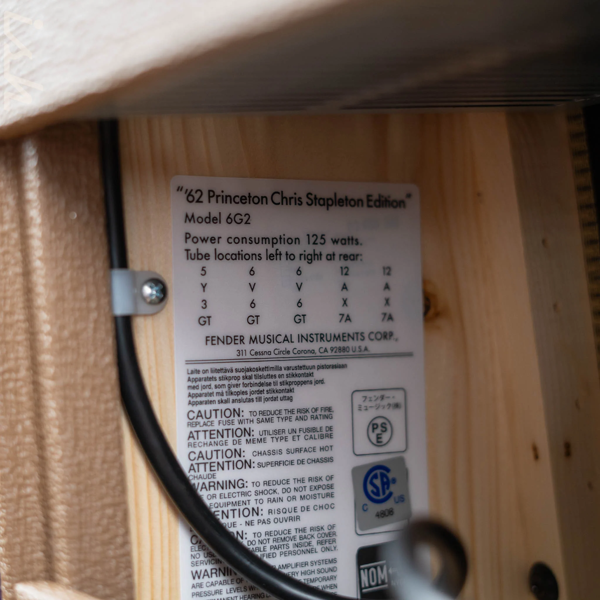 Fender '62 Princeton® Combo Amplifier Chris Stapleton Edition - Image 8
